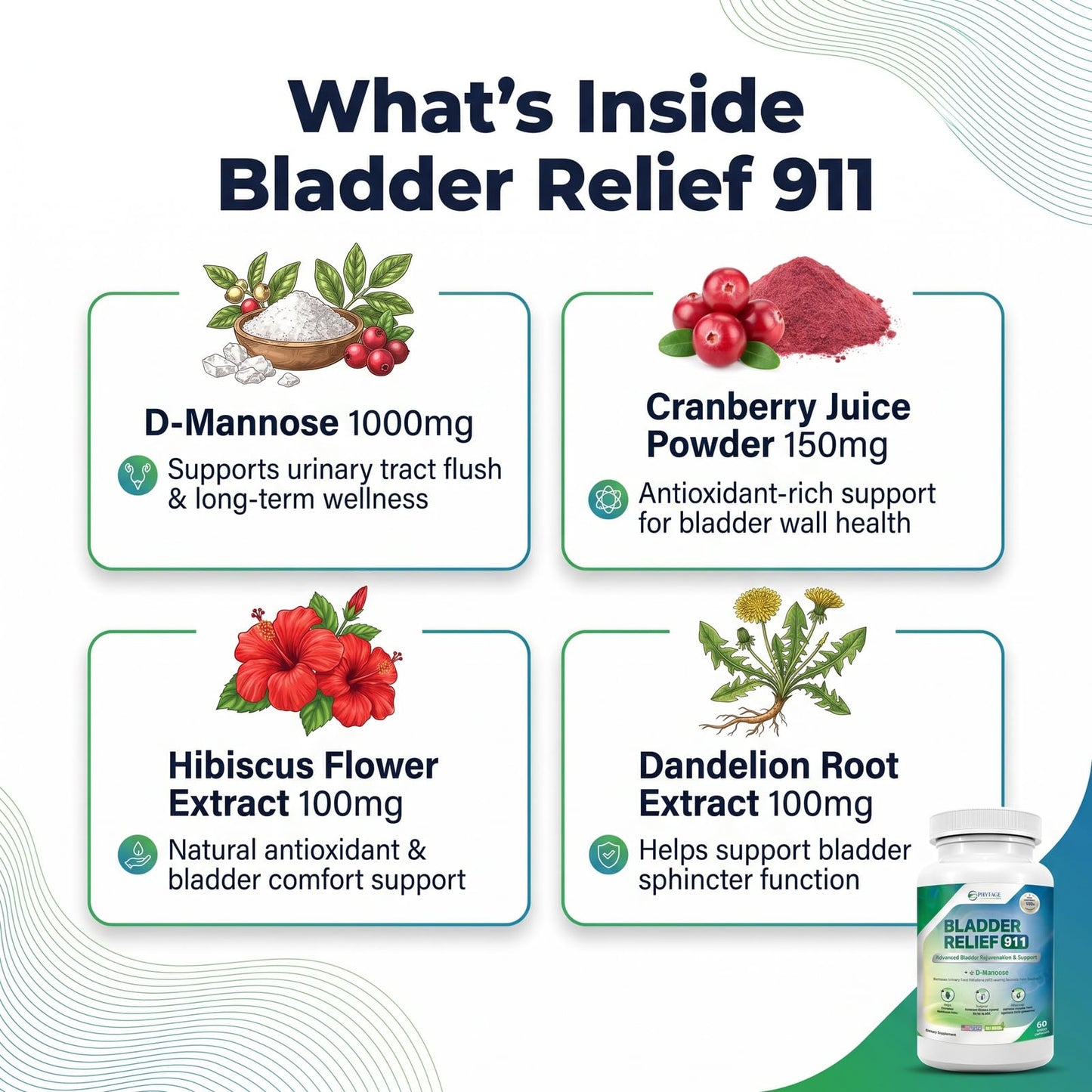 Phytage Labs Bladder Relief 911 Capsules, 60 Count