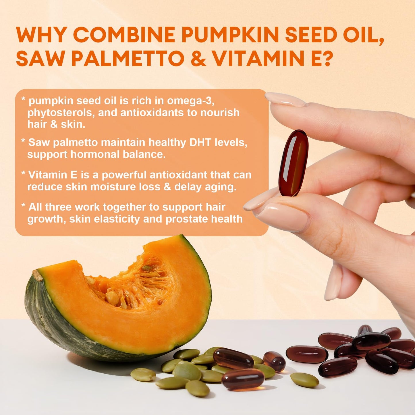 Femmetra Pumpkin Seed Oil Softgels With Saw Palmetto 180 Count