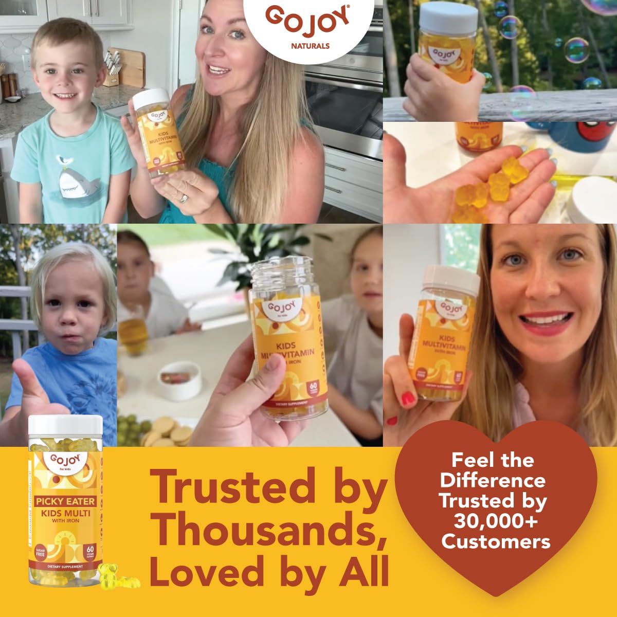 GOJOY NATURALS Iron Gummies for Kids, 60 Count
