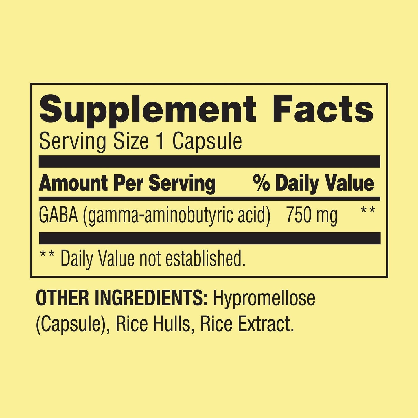 BASKETGOODS GABA Amino Acid Supplement Capsule, 750 mg, 100 Count
