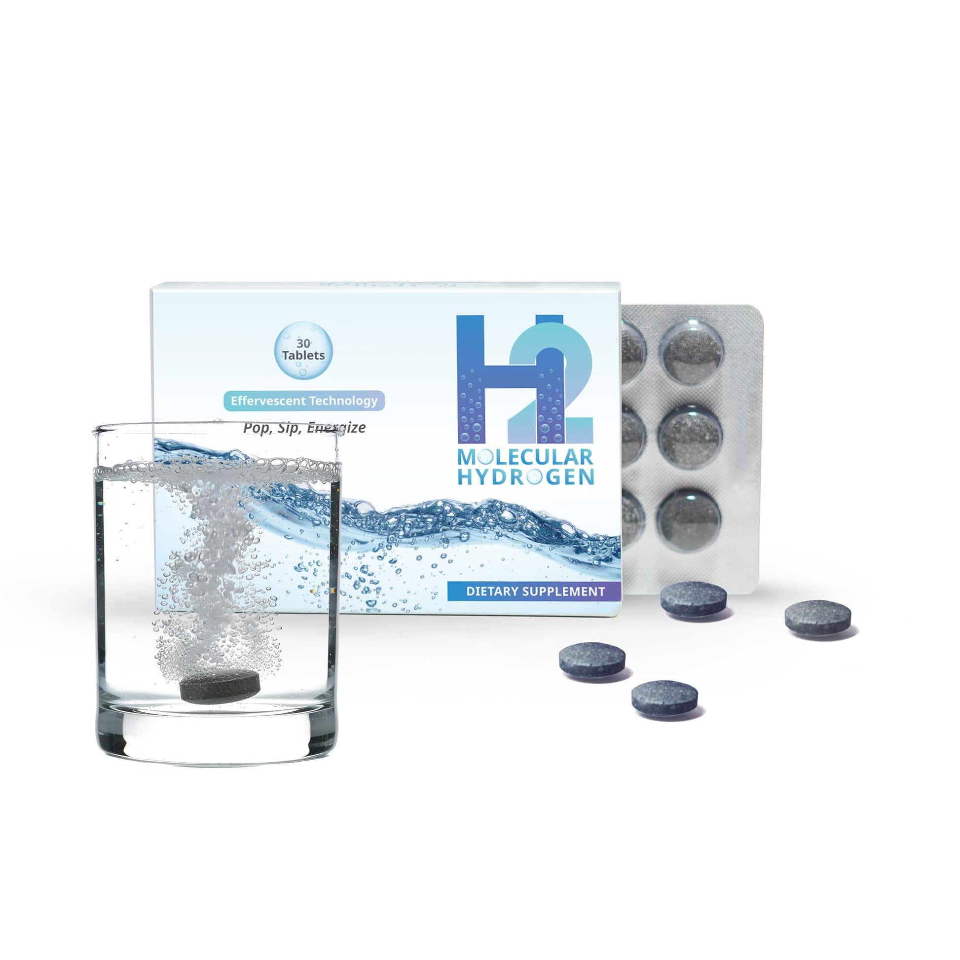 WELLNESS EXTRACT H2 Molecular Hydrogen Water Tablets 12 PPM – Effervescent Hydrogen Tablets for Drinking Water, Supports Healthy Hydration, Energy, and Metabolism, 30 Tablets