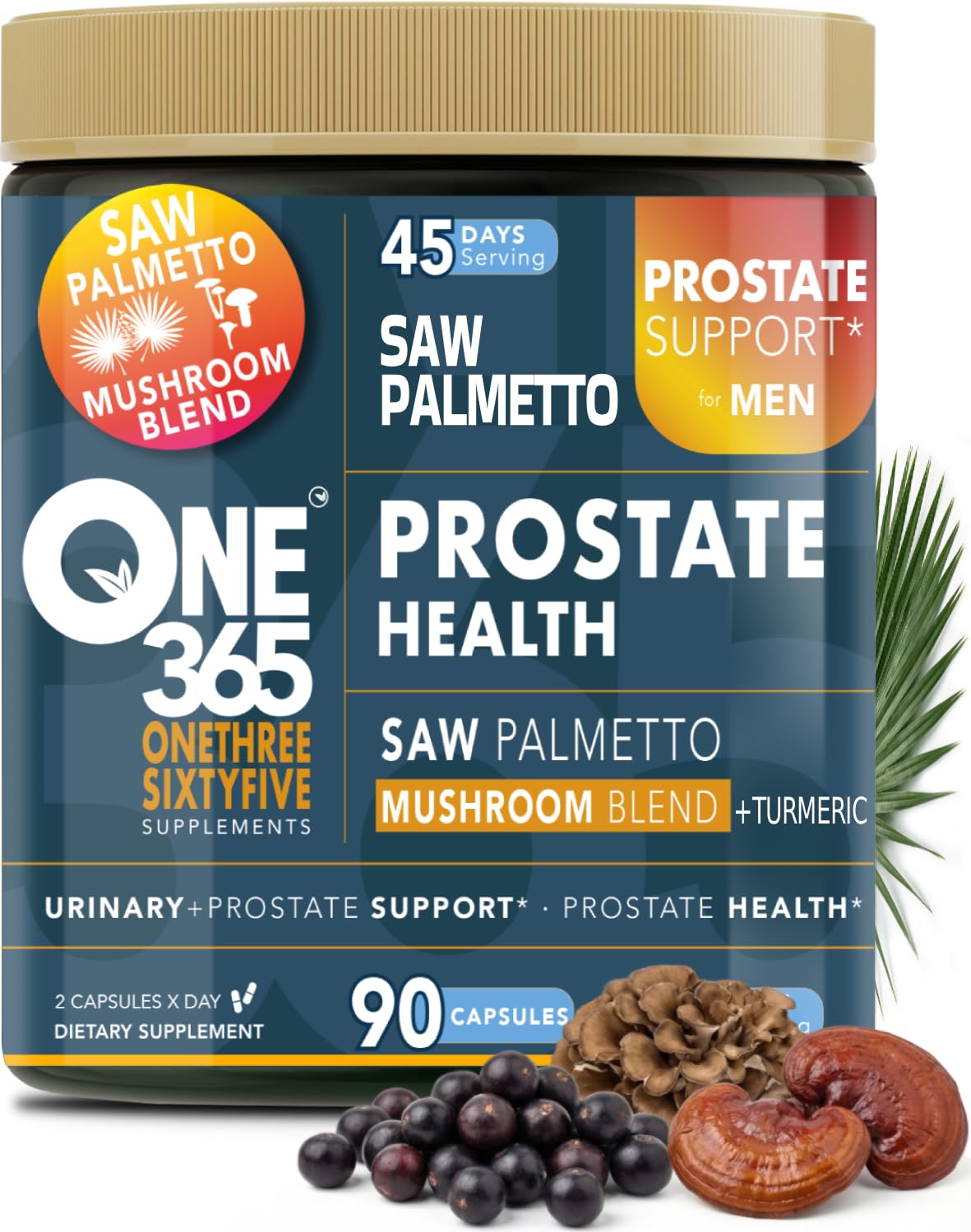 ONE 365 Saw Palmetto Prostate Health and Urinary Support for Men 90 Capsules