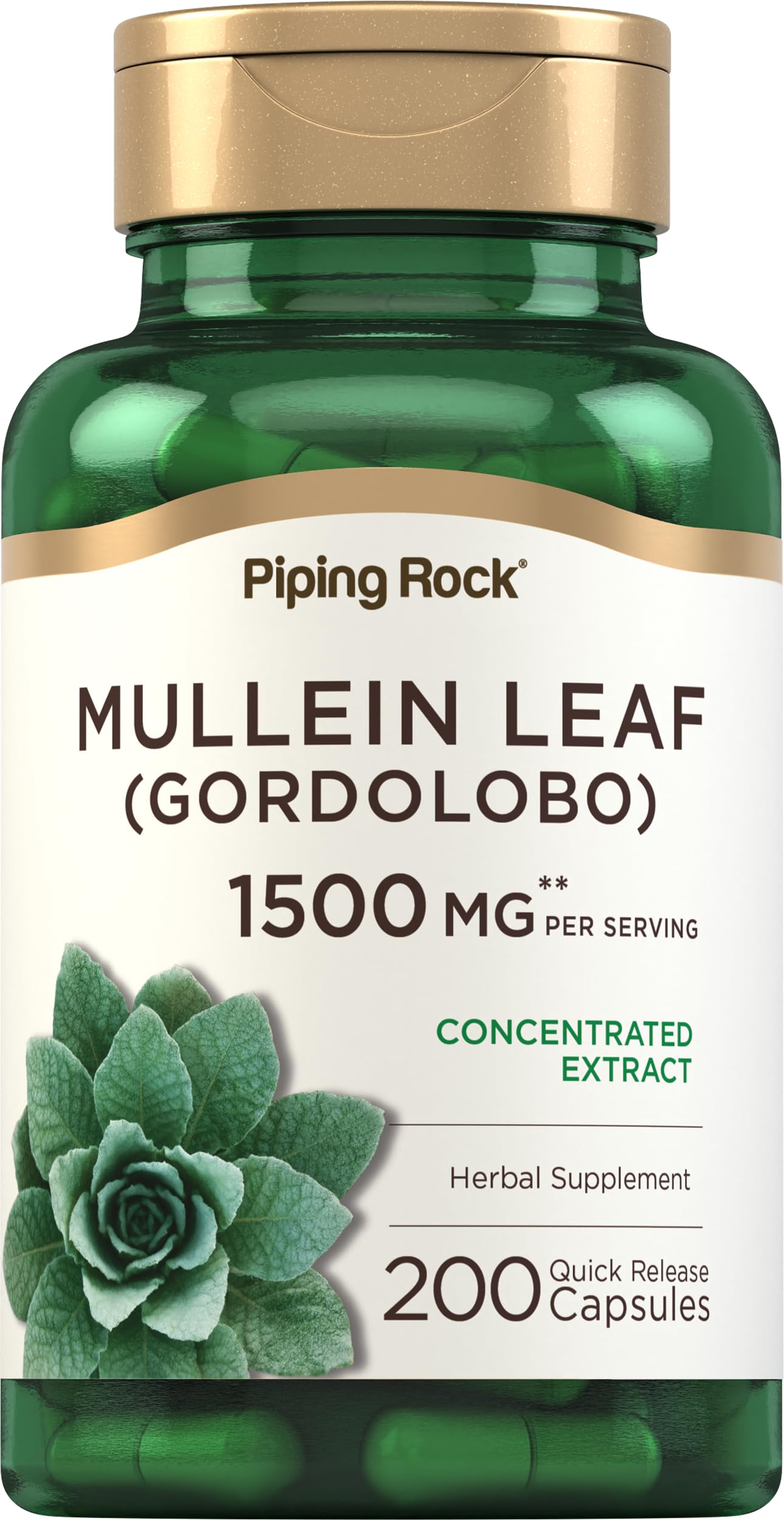 Piping Rock Mullein Leaf Extract Capsules 200