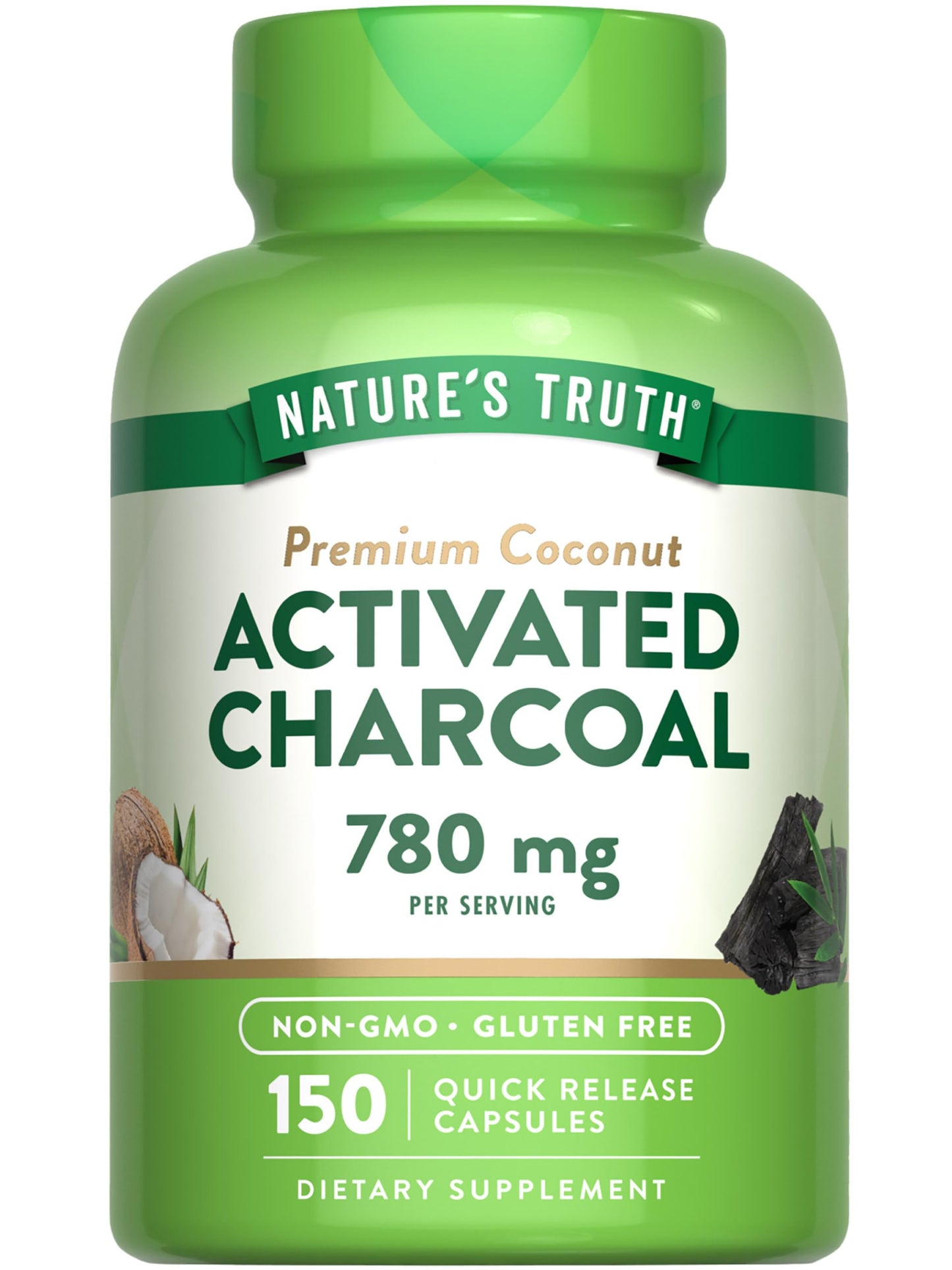 Nature's Truth Activated Charcoal Capsules 150 Count