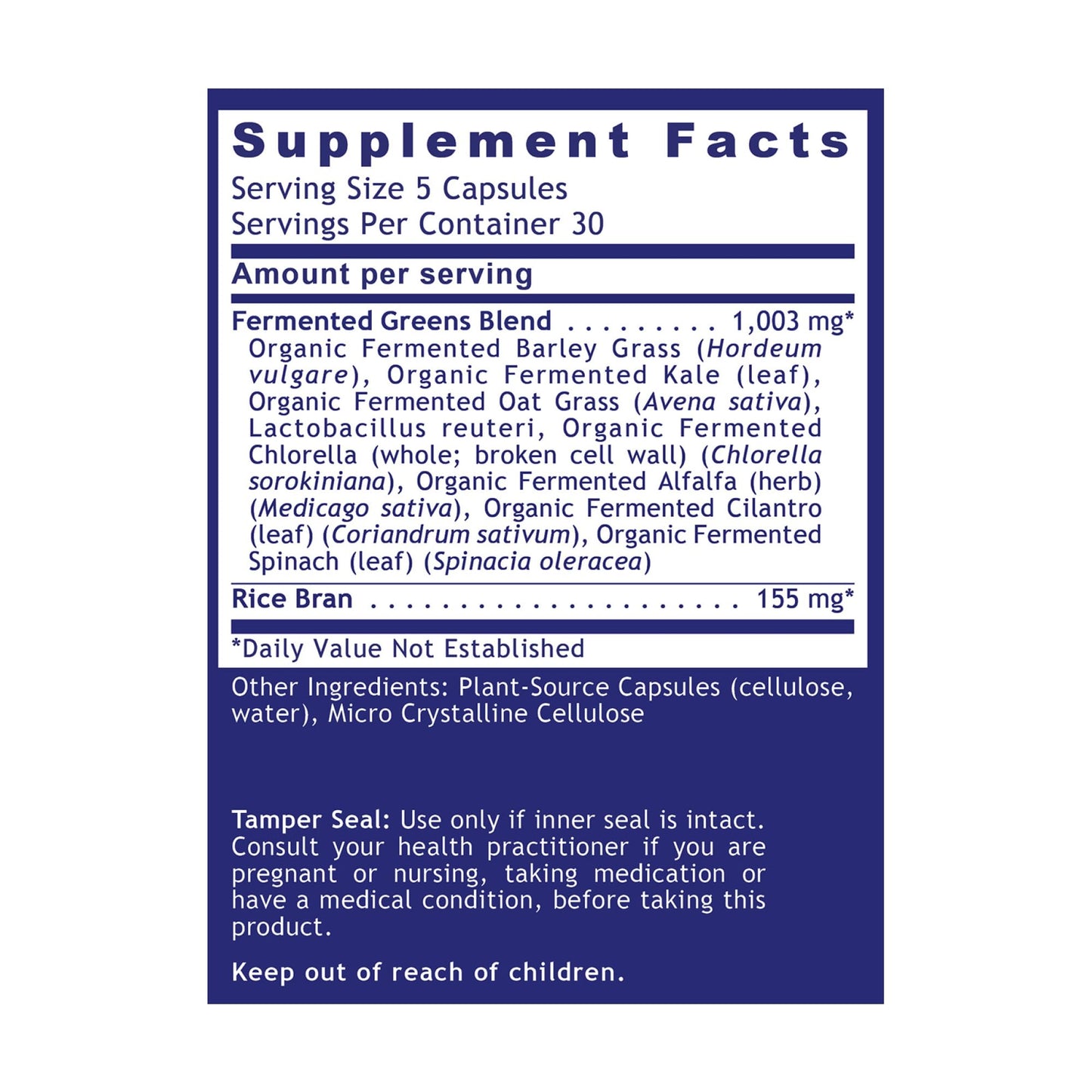 Quantum Nutrition Fermented Greens Capsules 150 Count