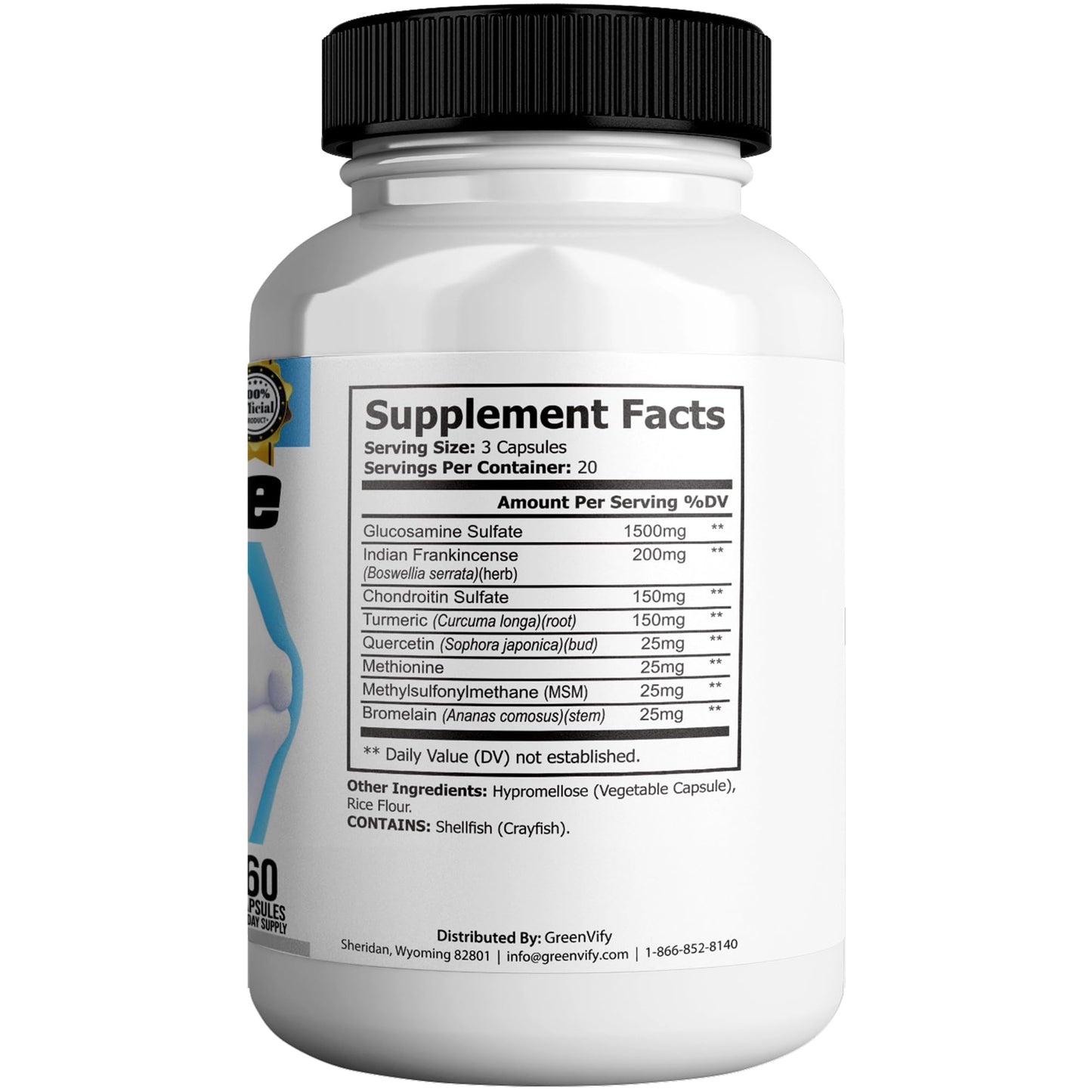 GREENVIFY Arthrozince Max Extra Strength Joint Support 120 Capsules