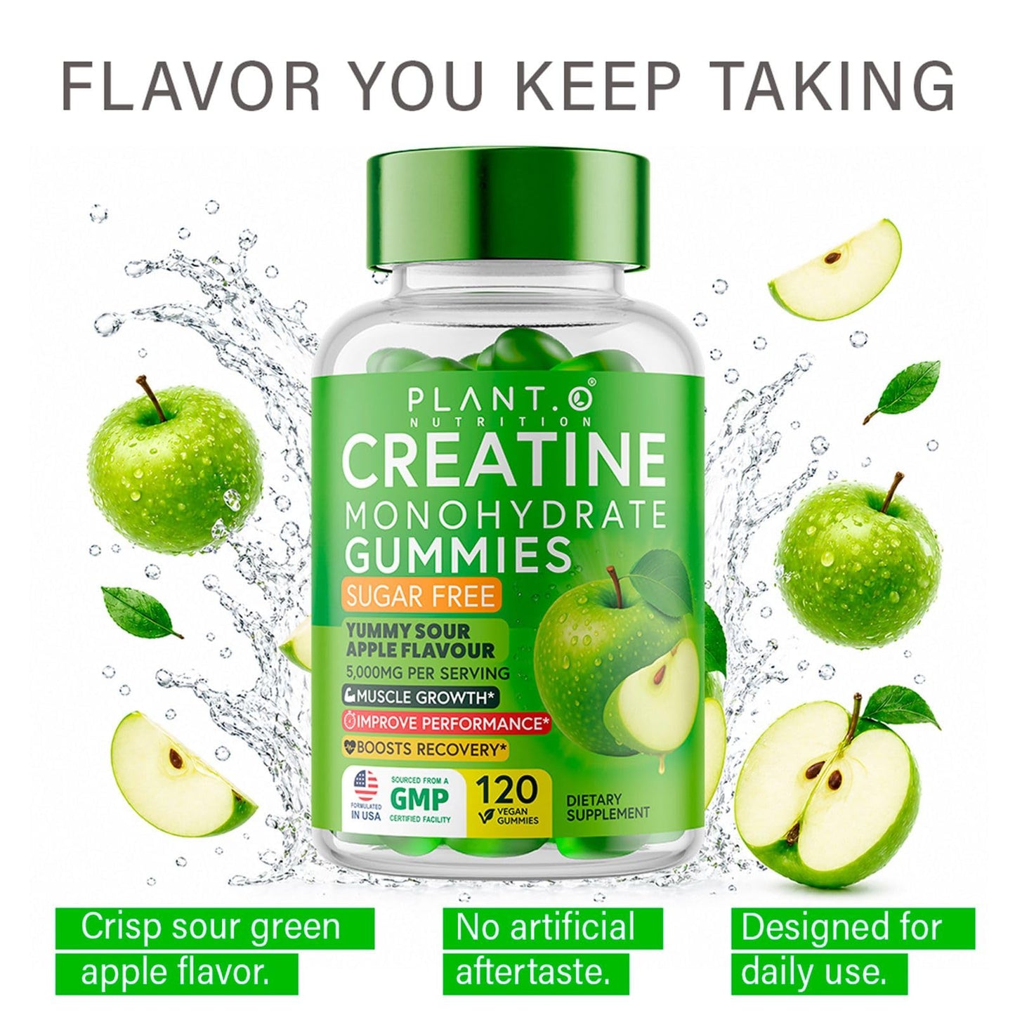PLANT.O NUTRITION Creatine Monohydrate Capsules 60 Count