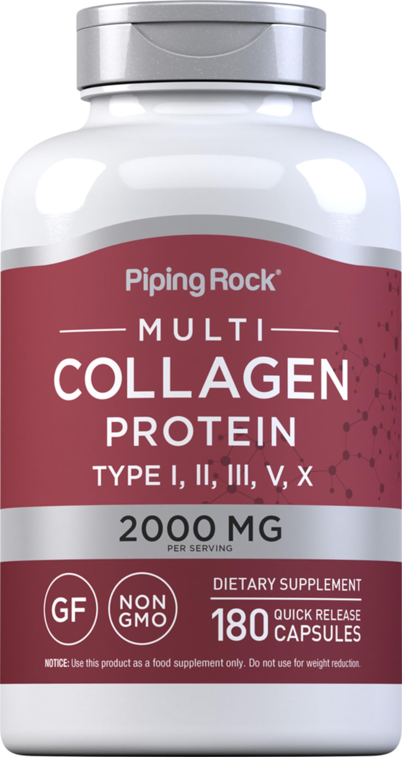 Piping Rock Multi Collagen Protein 2000mg Capsules 180 Count
