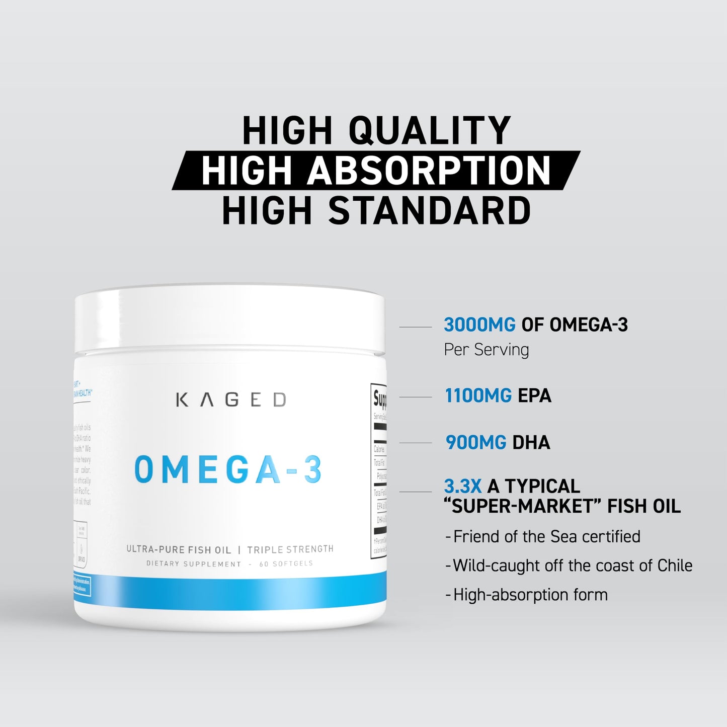Kaged Omega 3 Softgels, 60 Count
