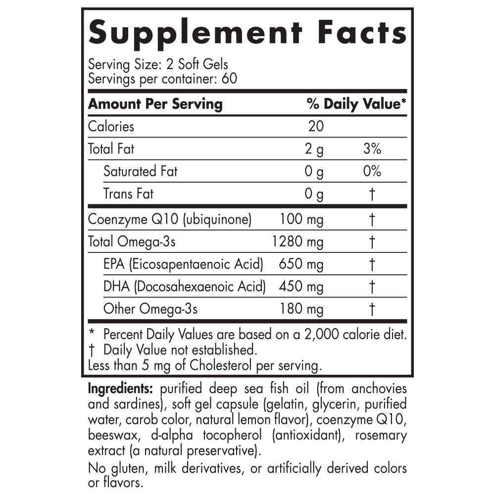Nordic Naturals ProOmega CoQ10 Softgels 120