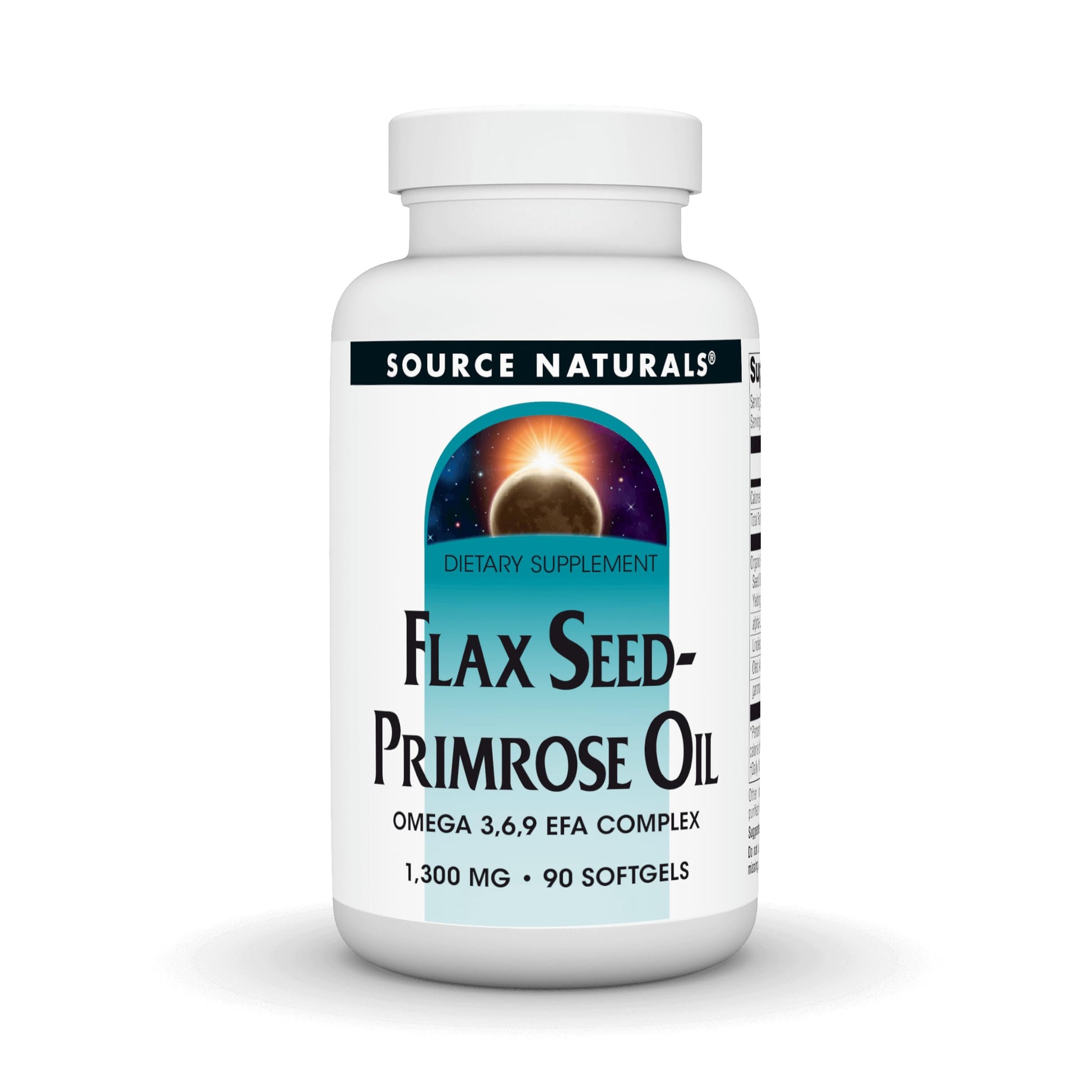 Source Naturals Flax Seed-Primrose Oil, Omega 3,6,9 EFA Complex, 1300mg Softgels, 90 Count