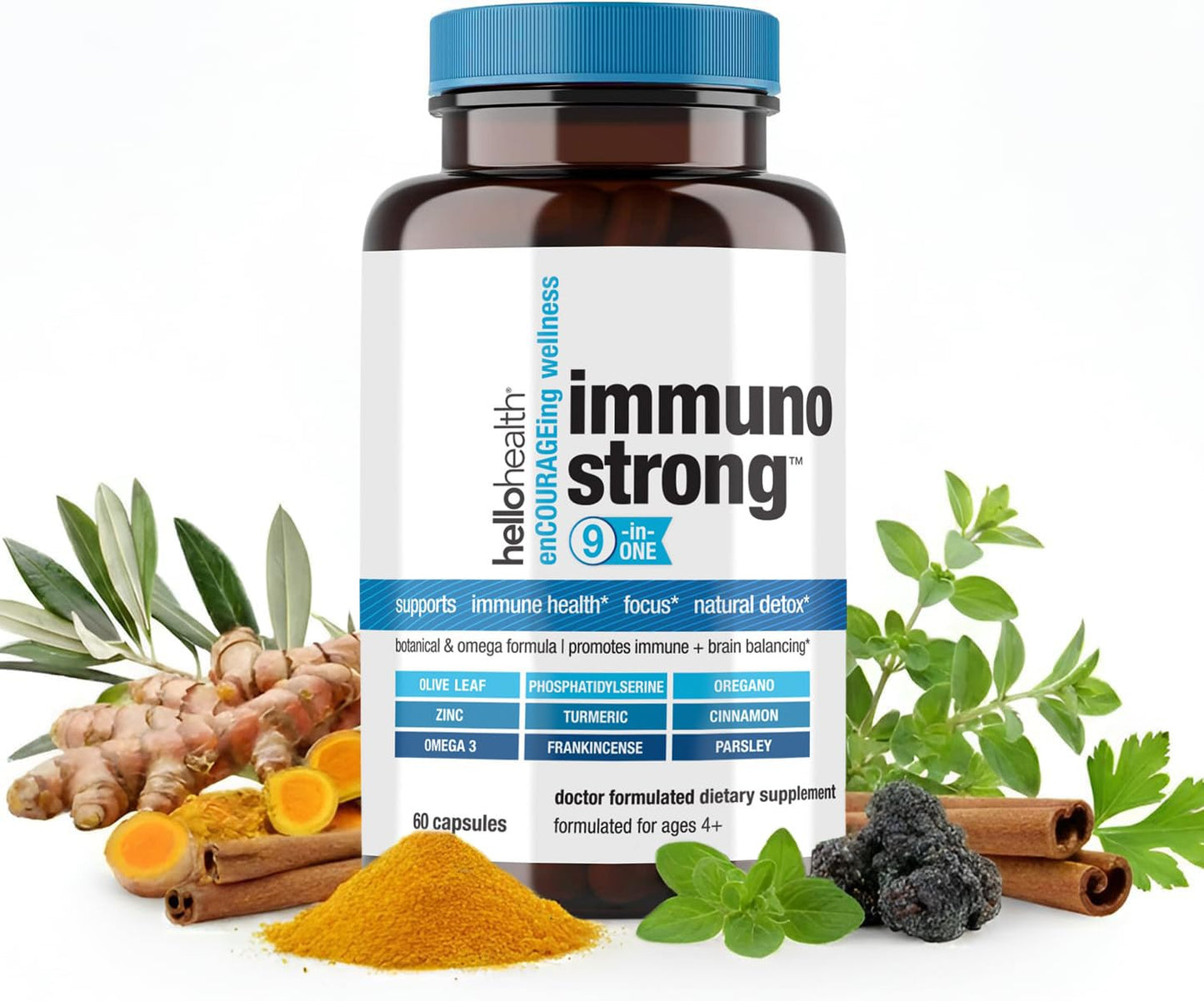 HELLO HEALTH Immunostrong Daily Immune Support 9-in-1 Immunity Vitamins with Immune Booster, Capsule, 60 Count