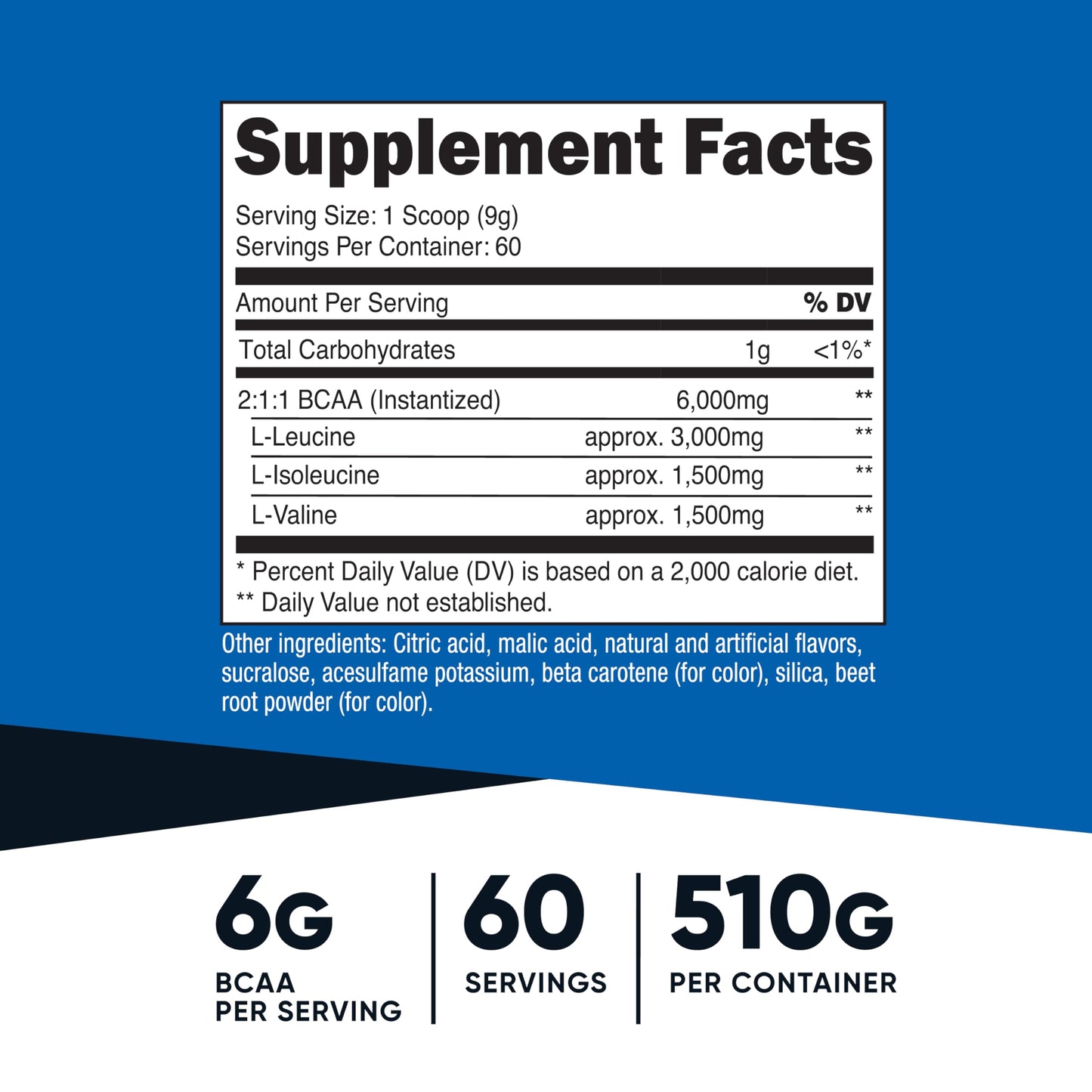 Nutricost BCAA Powder Orange Mango, 60 Servings