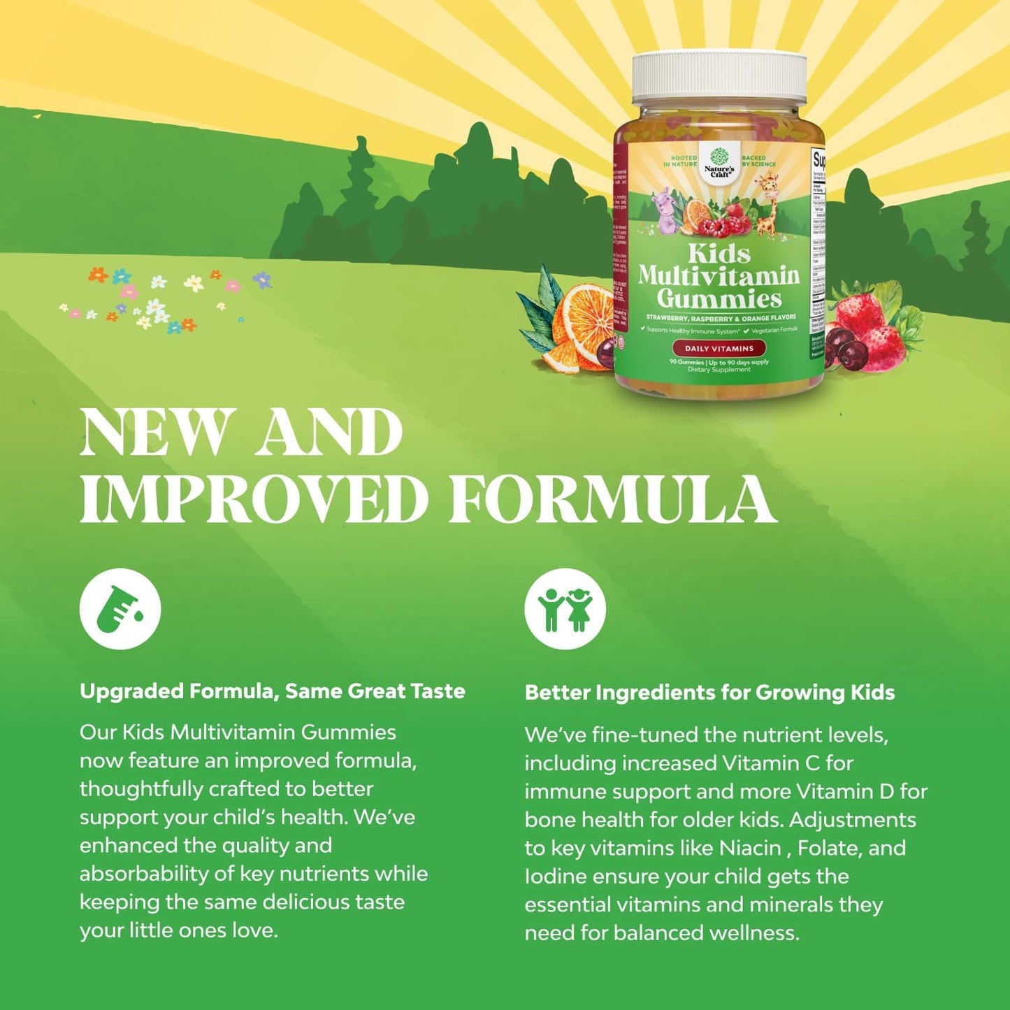 Natures Craft Plant Based Kids Multivitamin Gummies 90 Count