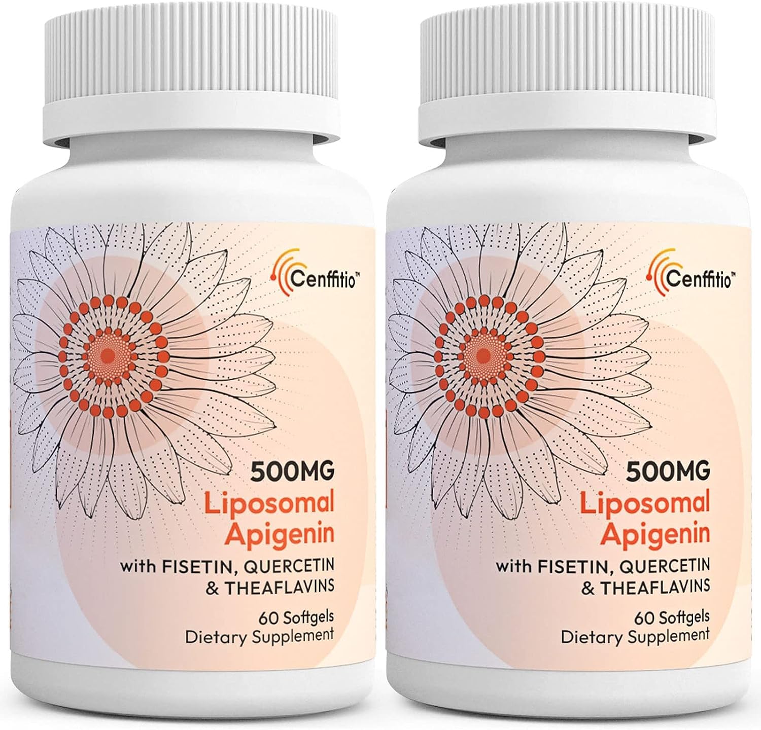 Cenffitio Liposomal Apigenin 500mg Softgels, 120 Count