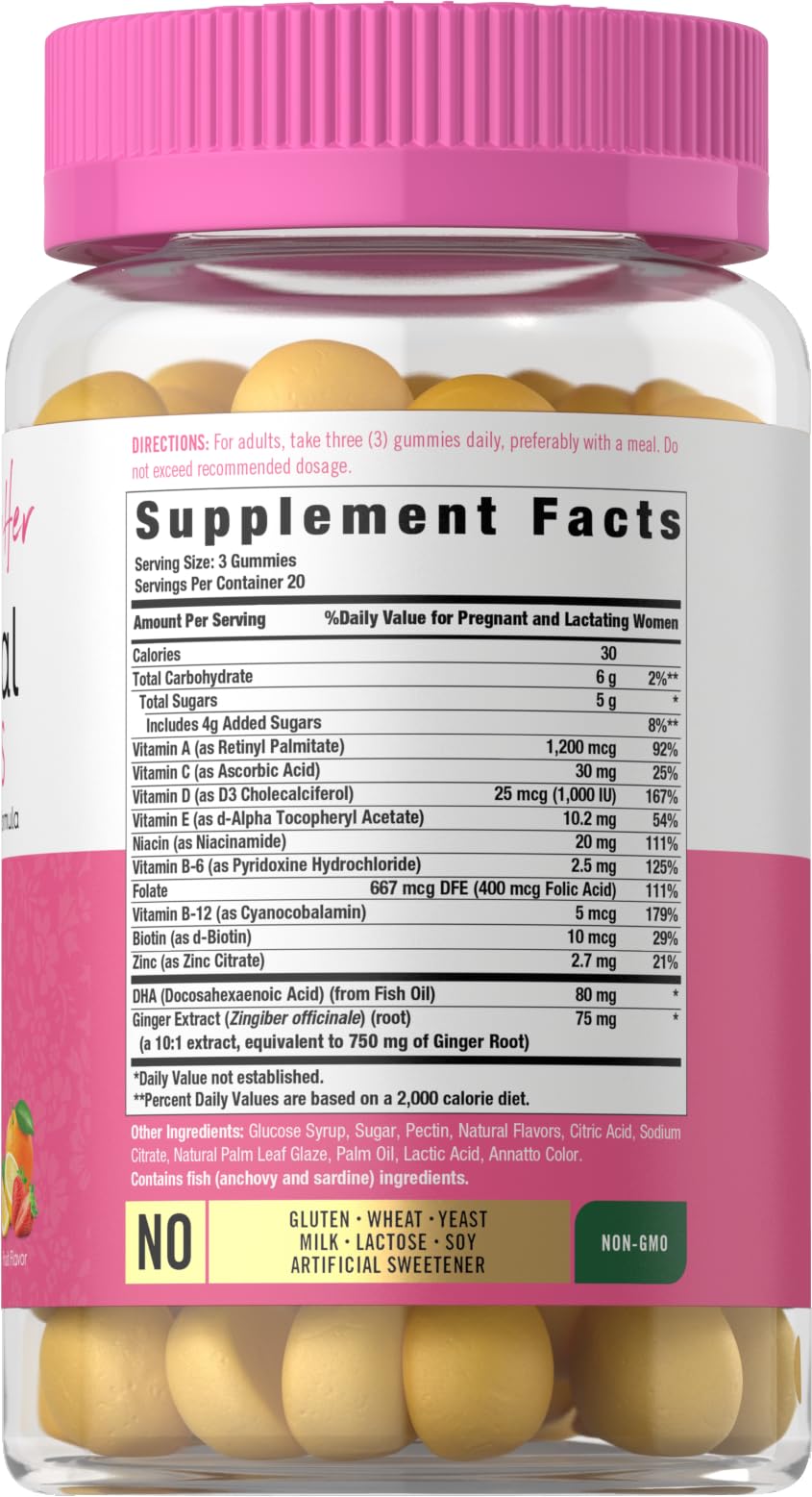 Carlyle Prenatal Gummy with DHA & Folic Acid, 60 Gummies