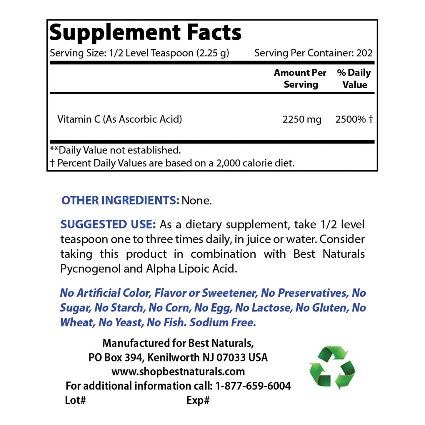Best Naturals Lysine Powder 2-Pack
