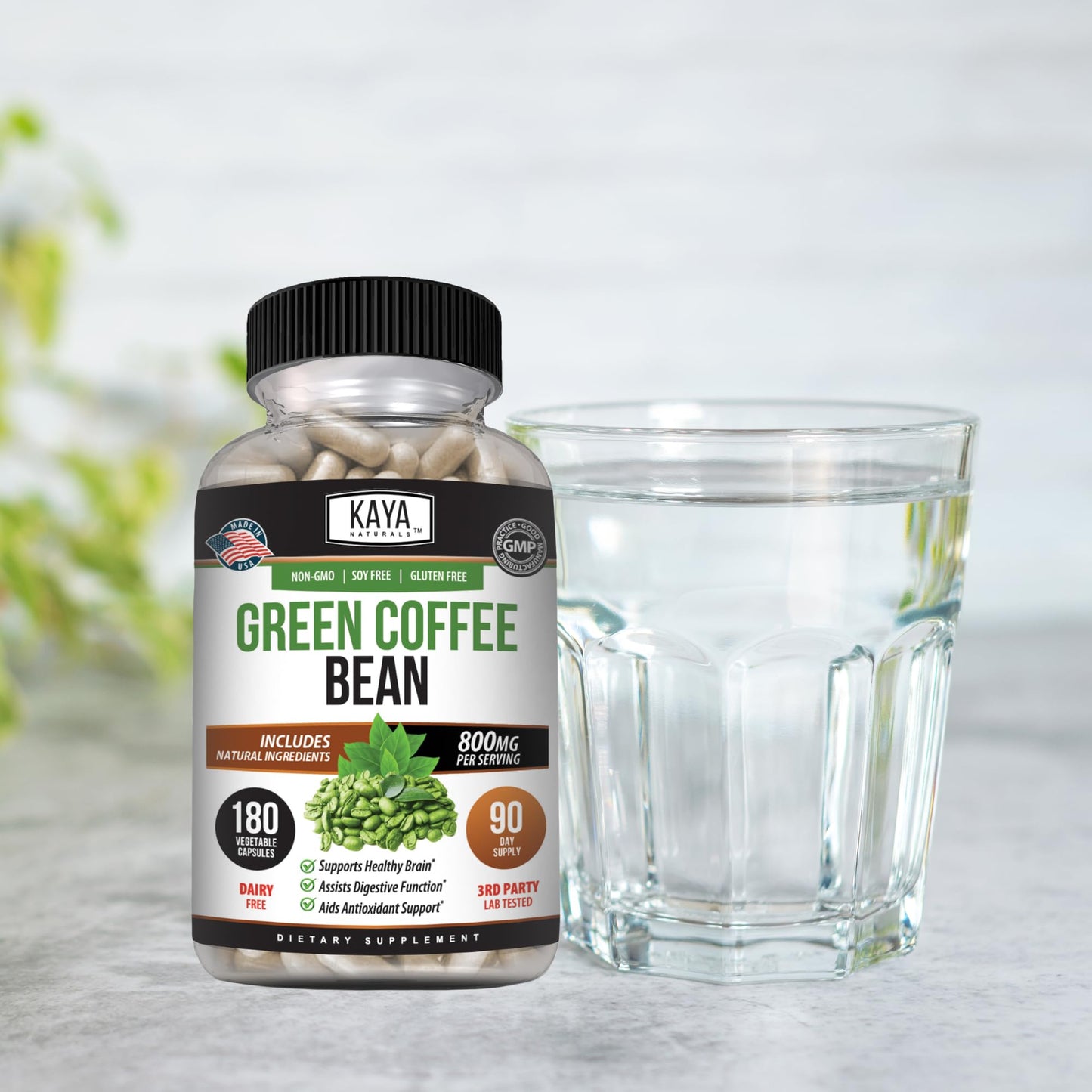 Kaya Naturals Green Coffee Bean Extract Capsule 180 Count