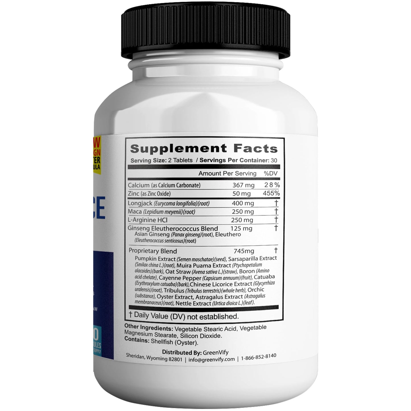 GREENVIFY EliteXtreme Max Male Health Supplement with Calcium, Zinc & Proprietary Blend for Vitality & Strength, Capsules, 120