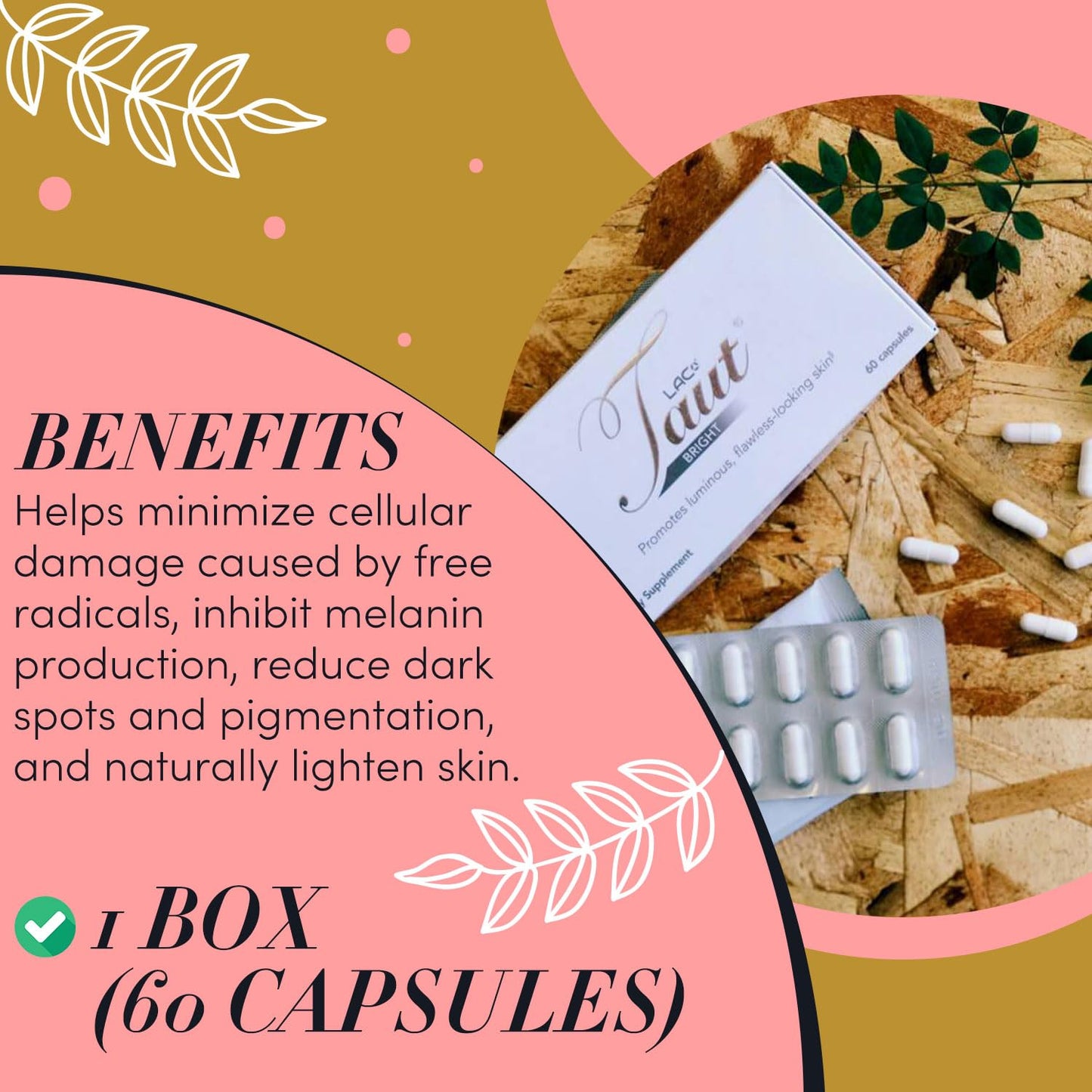 TAUT Bright Hyper Pigmentation Capsule 60 Count