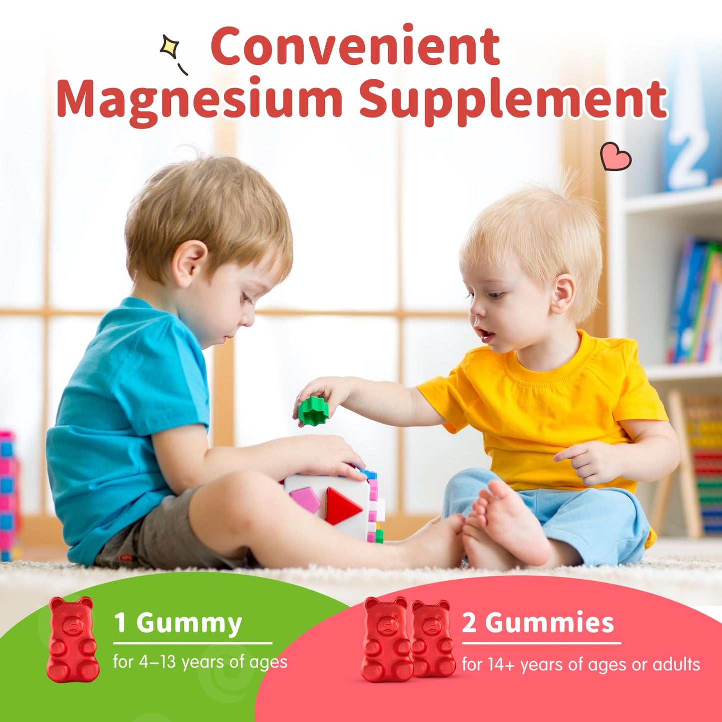 ReviNutra Magnesium Glycinate Gummies with L-Theanine, Vitamin B6, D3 for Kids & Adults Sugar Free Raspberry, 60 Count