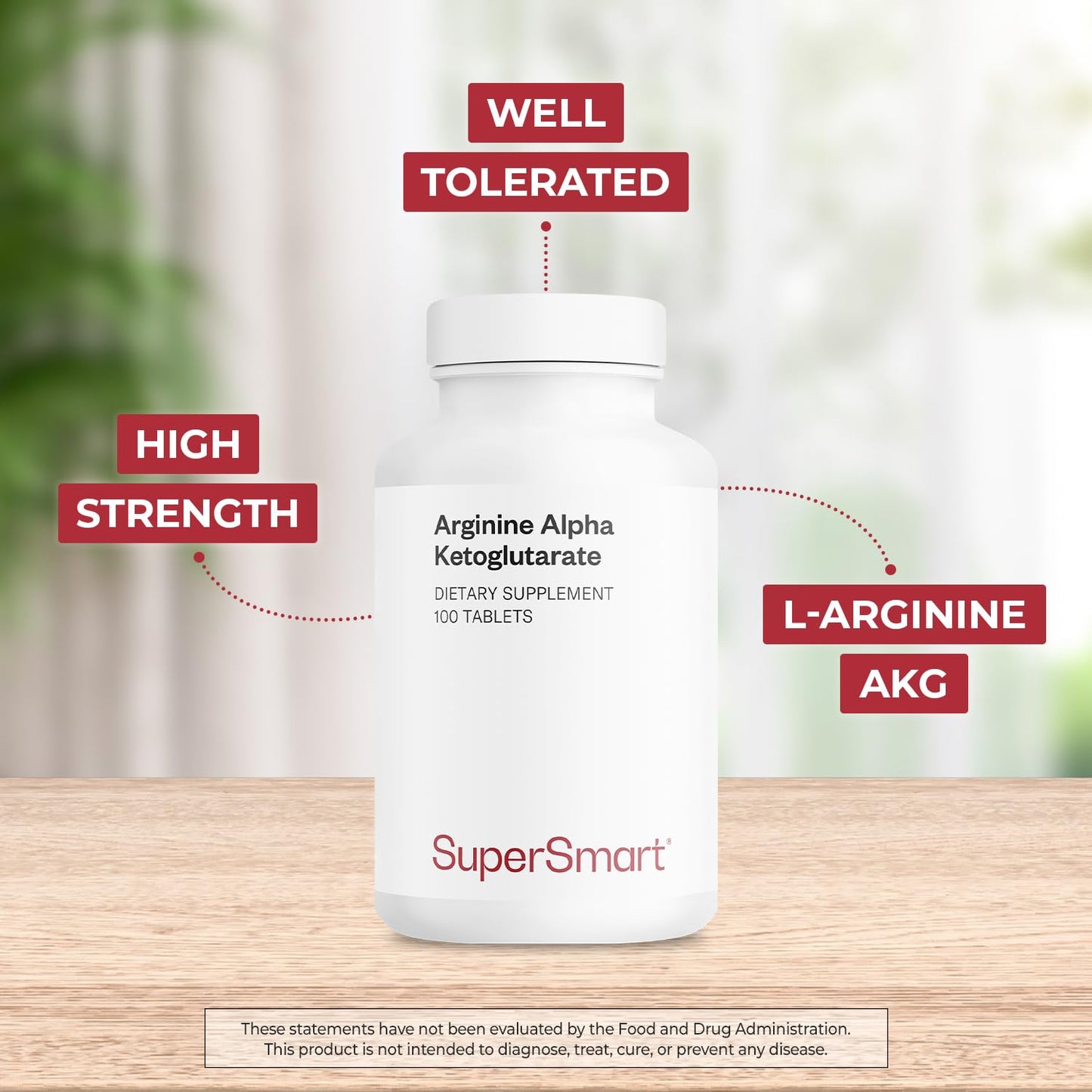 Supersmart Arginine Alpha Ketoglutarate (AAKG) Tablets, 100