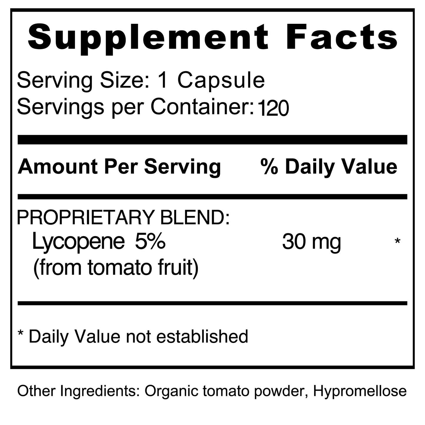 Jiva Botanicals Lycopene 30mg Prostate Supplement 120 Capsules