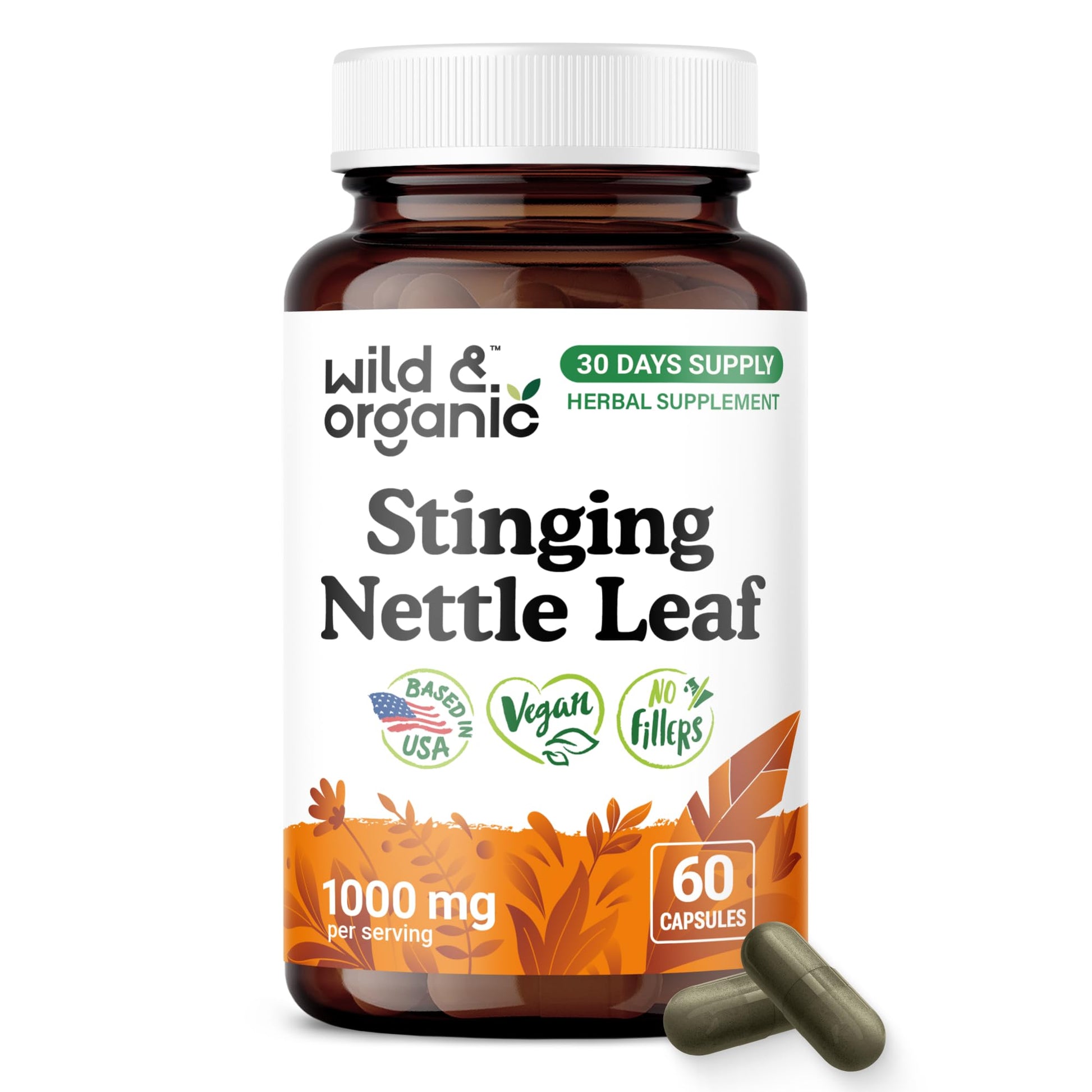 Wild & Organic Stinging Nettle Leaf Capsules 60 Count