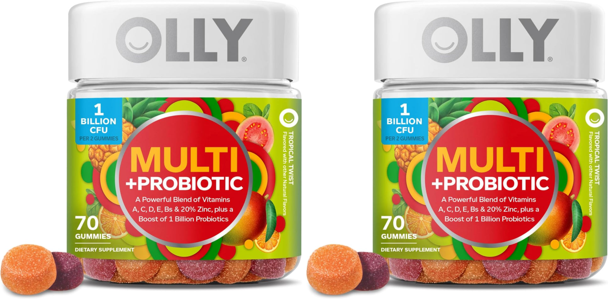 OLLY Multi + Probiotic Adult Multivitamin Gummy Chewable 140 Count