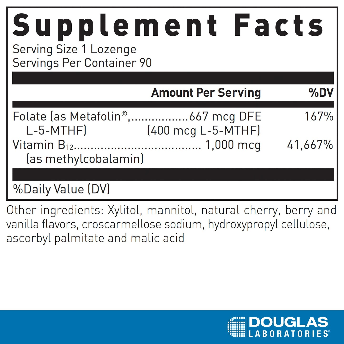Douglas Laboratories Methyl B12 Plus Lozenges 90 Count
