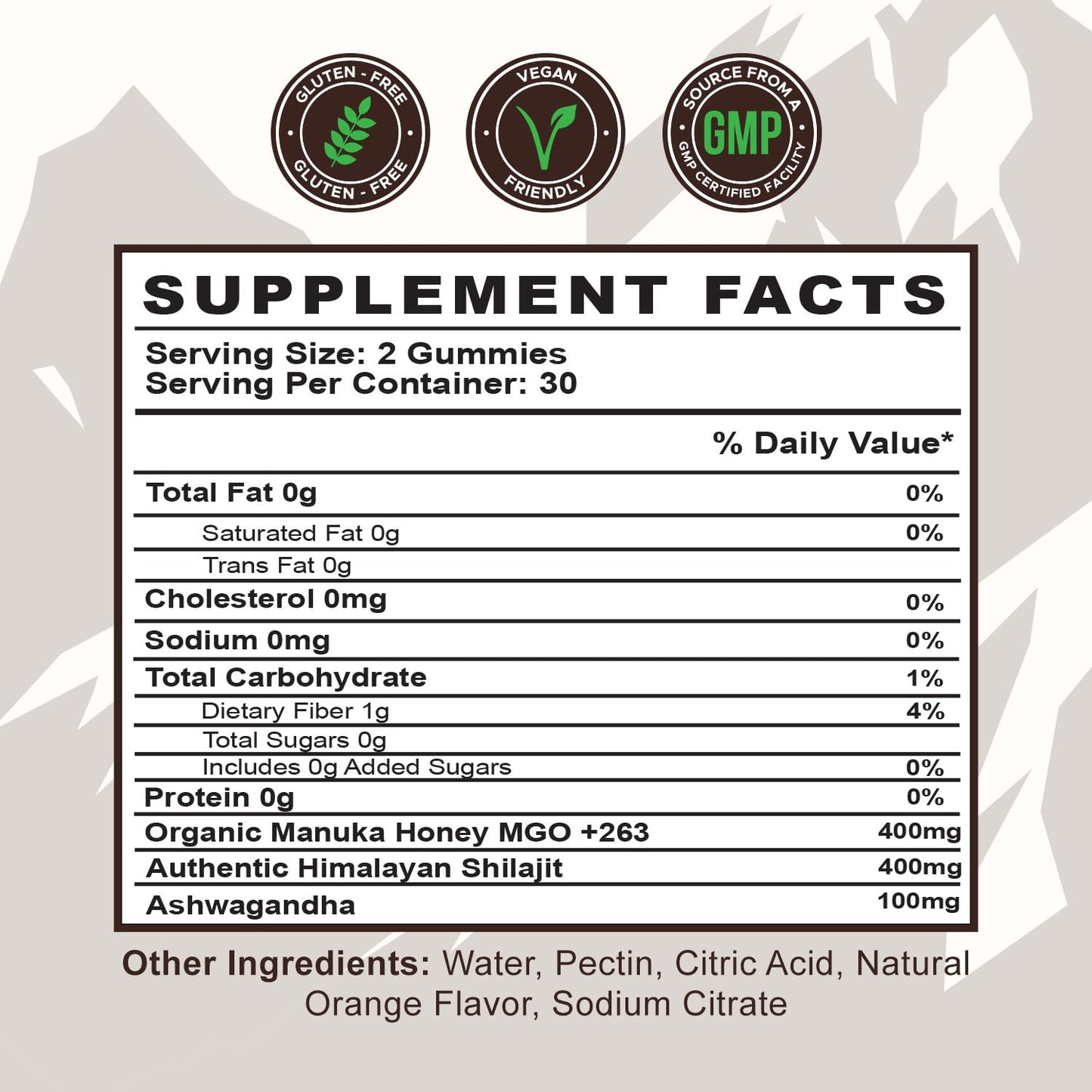 Detox Organics Shilajit Gummies, 60 Count