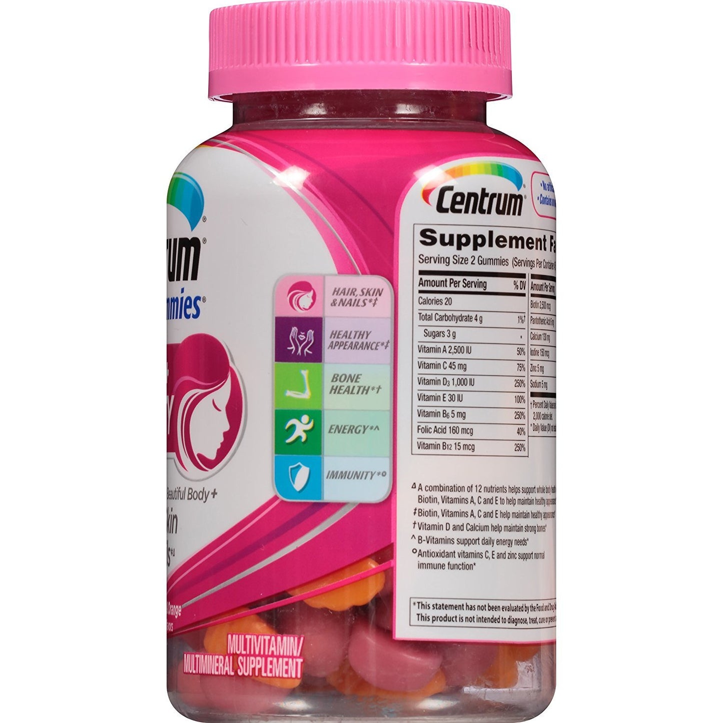 Centrum MultiGummies + Beauty Gummy Multivitamin for Women, Hair, Skin & Nails, 90 Gummies
