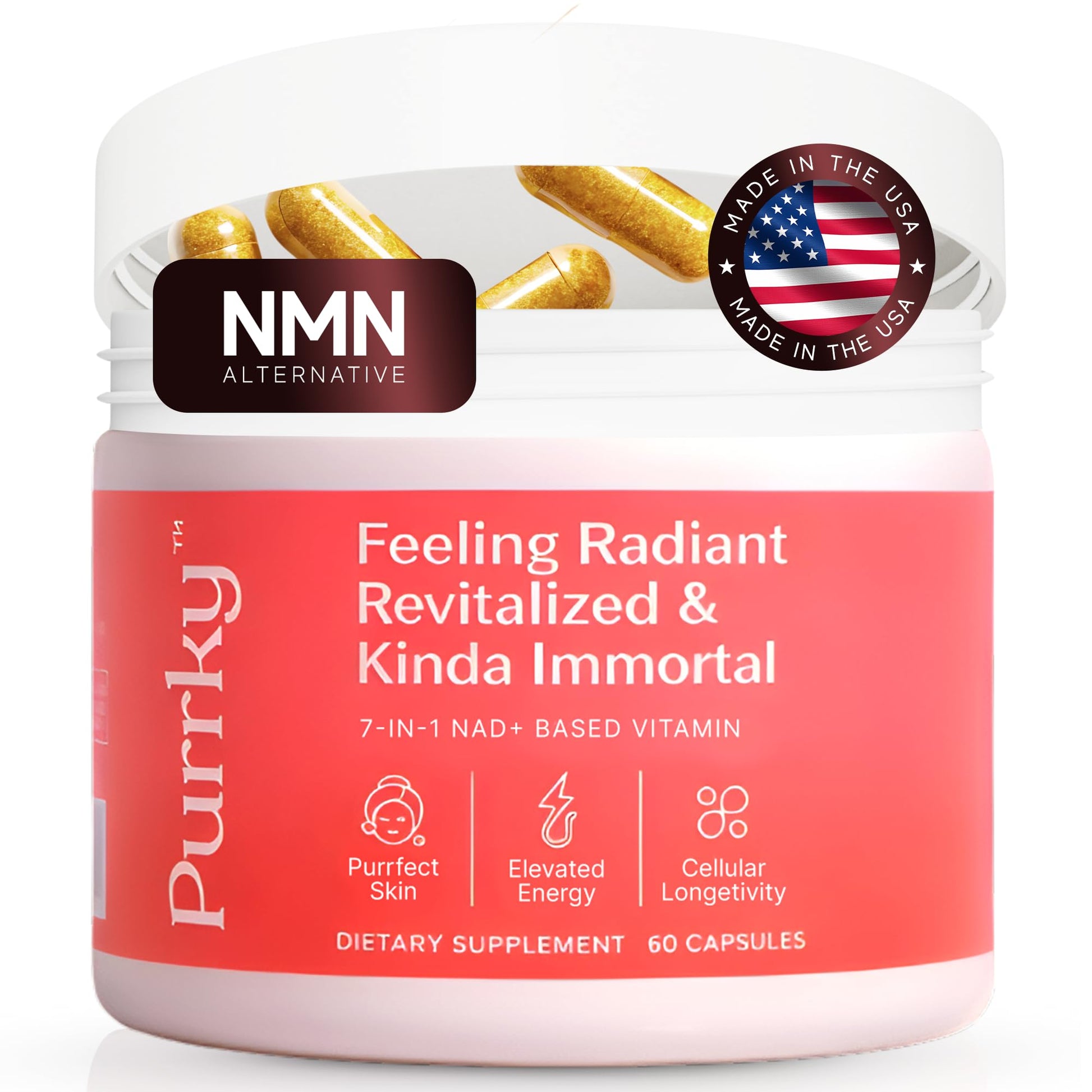 Purrky NAD+ Supplement for Women Capsule 60 Count