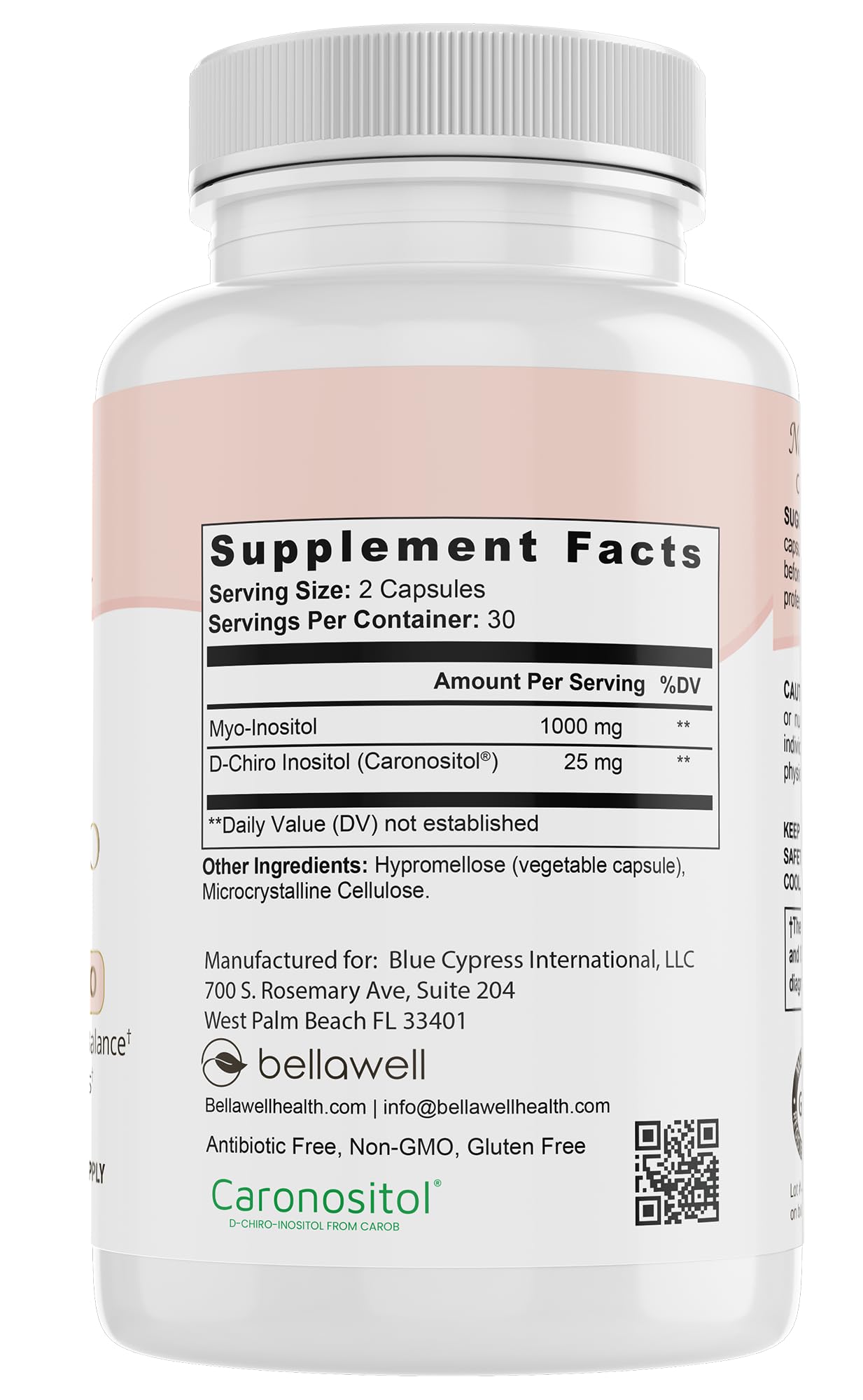 BELLAWELL Myo D-Chiro Inositol Complex – Women’s Harmony Formula 60 Capsules