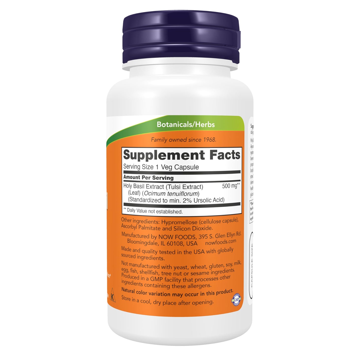 NOW Foods Holy Basil Extract 500 mg Capsules, 90 Veg Capsules