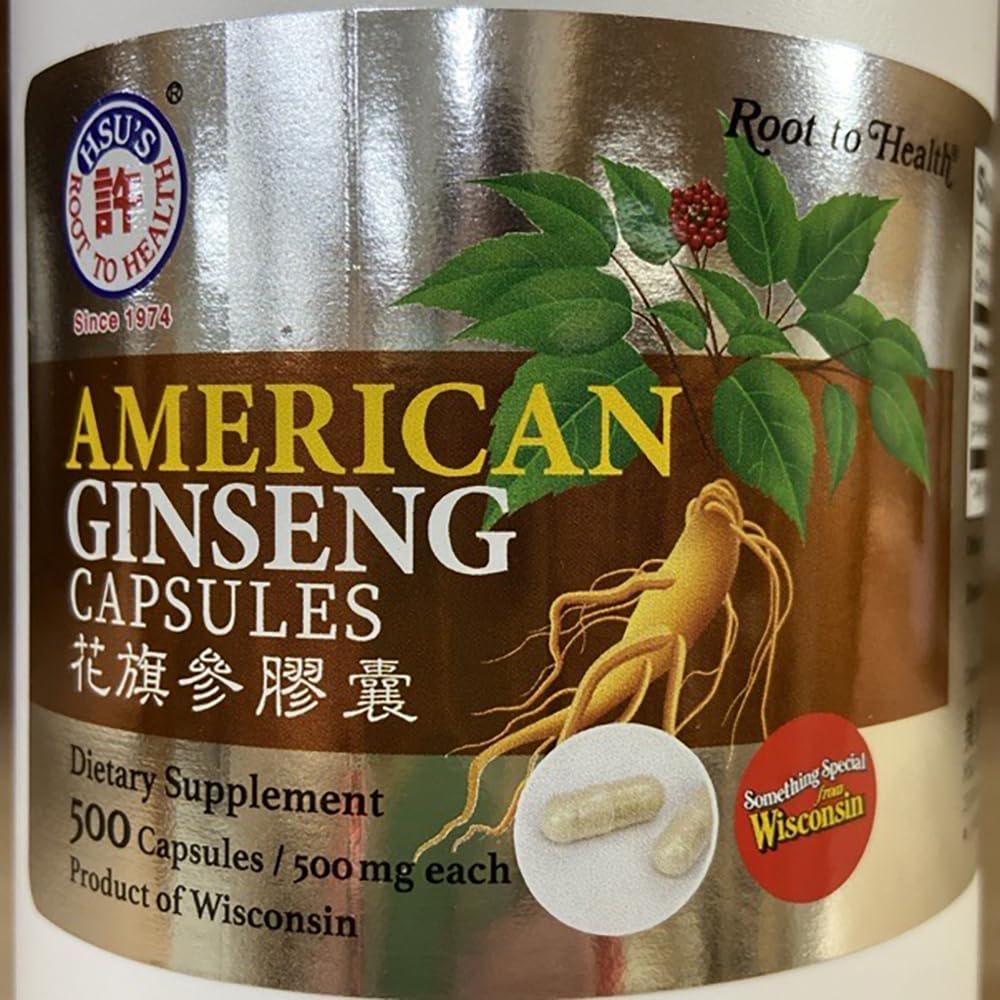 Hsu's American Ginseng Capsules, 500 ct