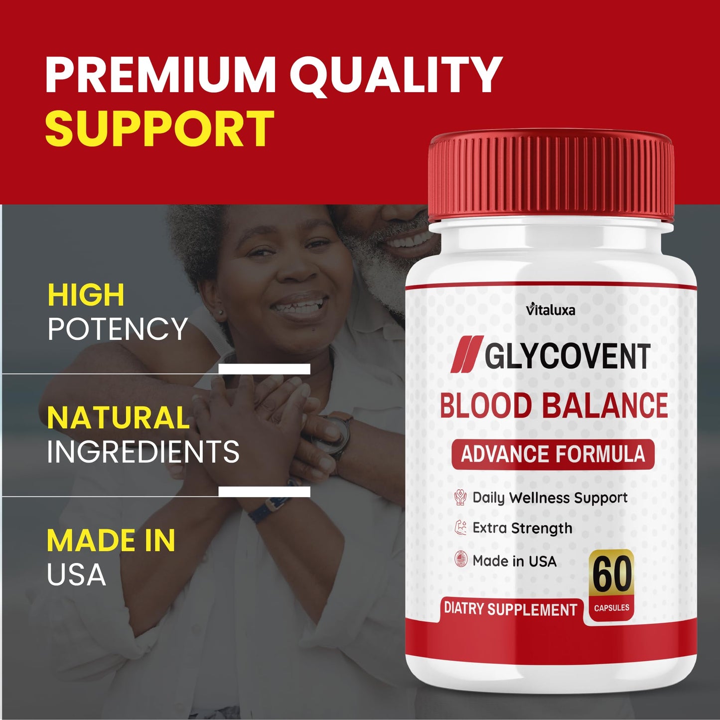 Vitaluxa GlycoVent Blood Balance Capsules, 300 Capsules