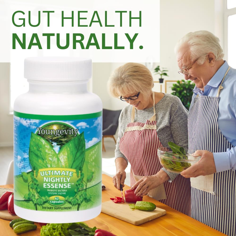 Youngevity Ultimate Nightly Essense Probiotics with Enzymes 14+ Strains Systemic Enzymes Cutting Edge Capsules 62 Count