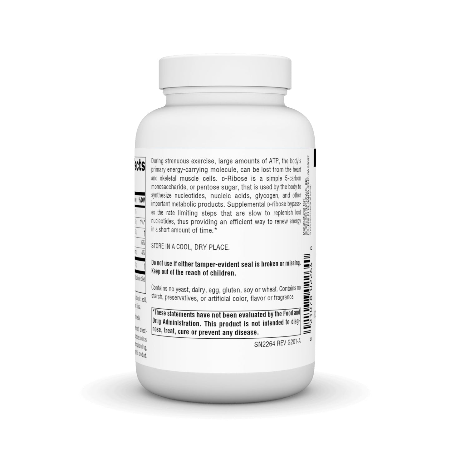 Source Naturals D-Ribose for Workout, Energy, and Recovery 120 Tablets
