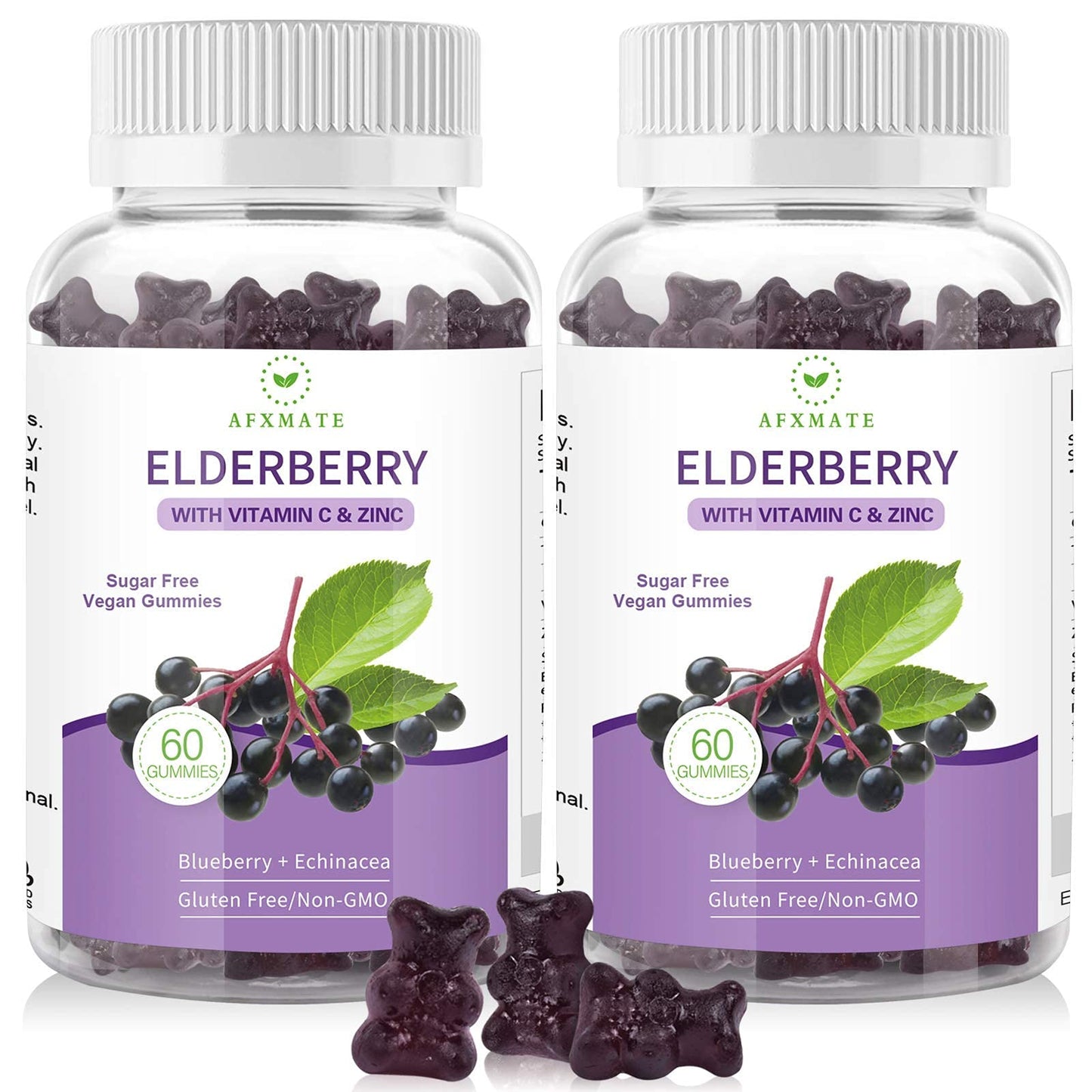 AFXMATE Sambucus Black Elderberry Gummies, 120 Count
