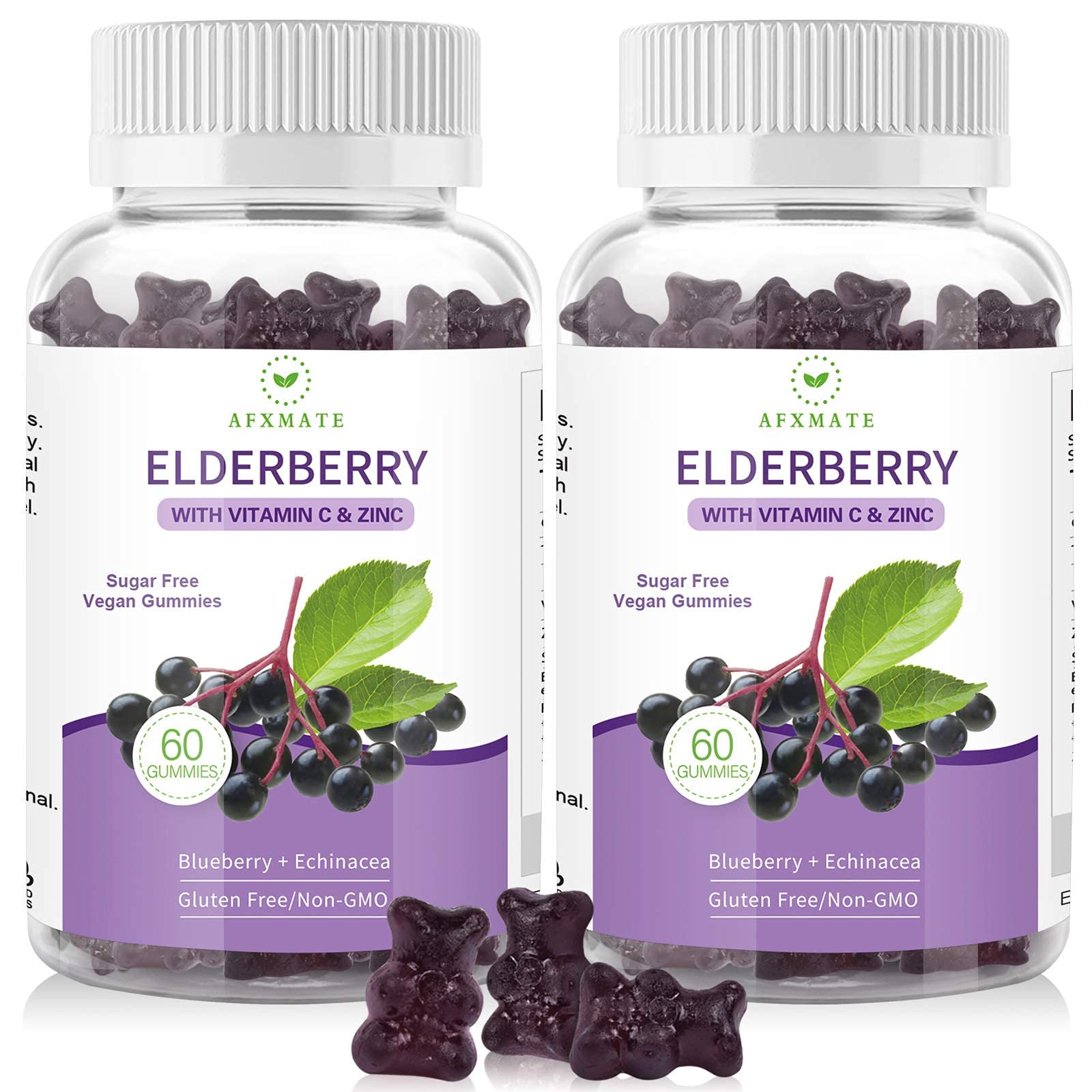 AFXMATE Sambucus Black Elderberry Gummies, 120 Count