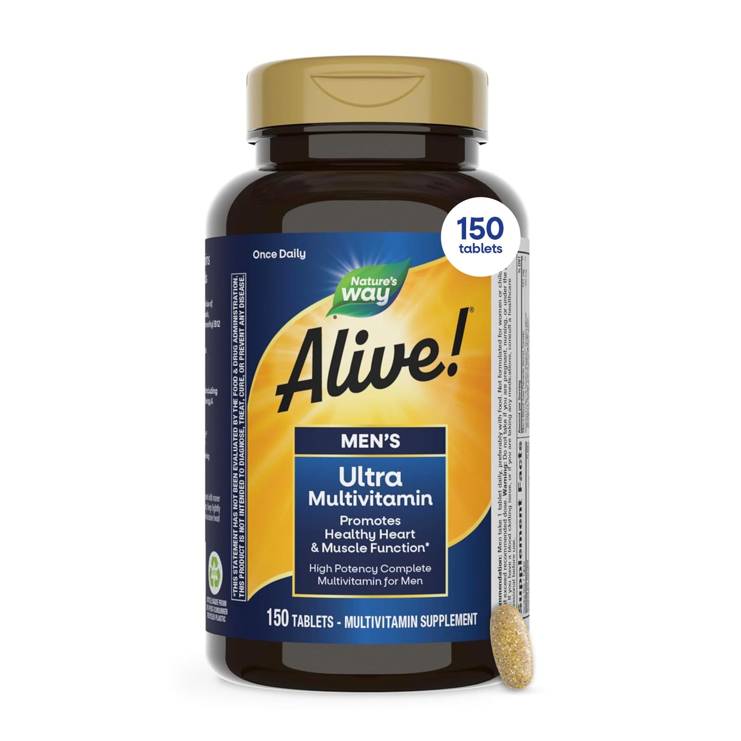 Nature's Way Alive! Men's Once Daily Ultra Potency Multivitamin Tablets, 150 Tablets