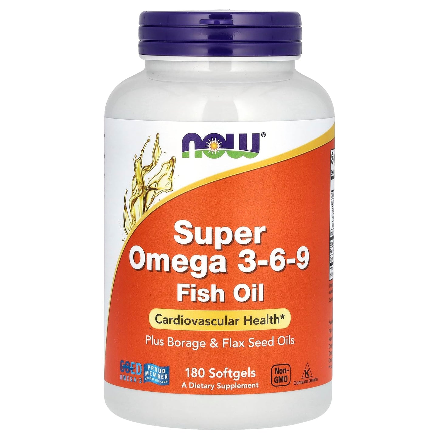 NOW Foods Super Omega 3-6-9 1200mg Softgels, 180 Count