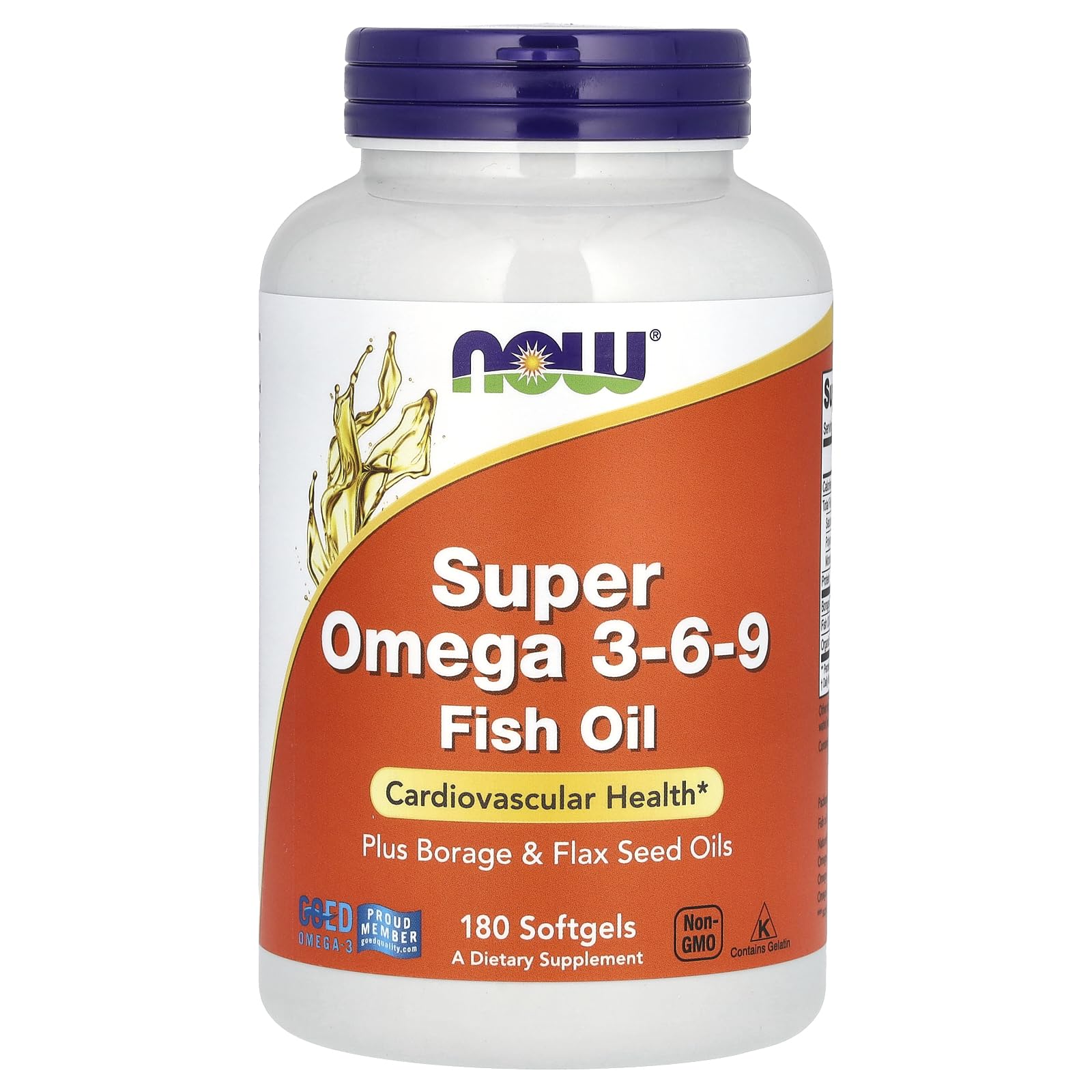 NOW Foods Super Omega 3-6-9 1200mg Softgels, 180 Count