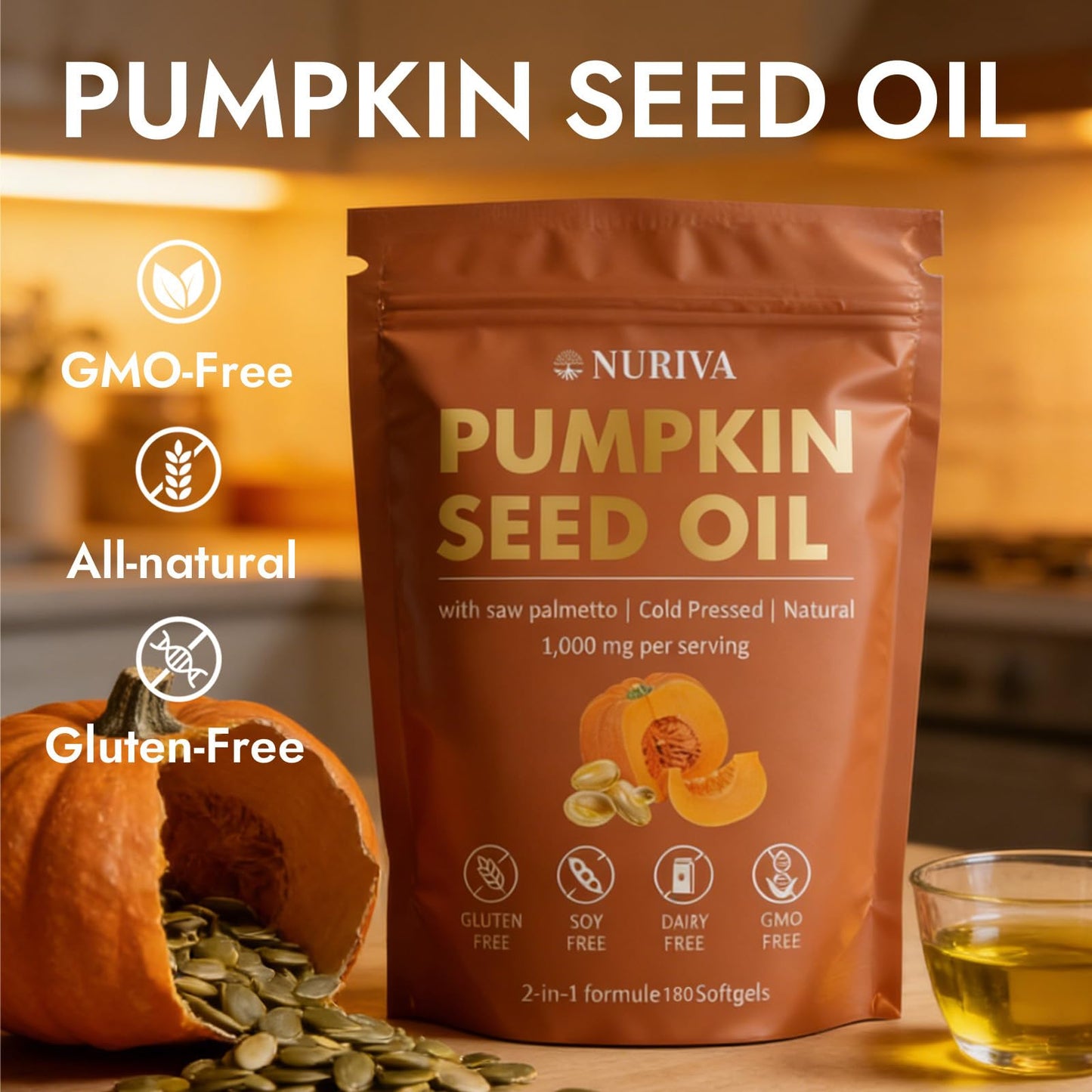 JRR NURIVA Pumpkin Seed Oil with Saw Palmetto Capsule 60 Count