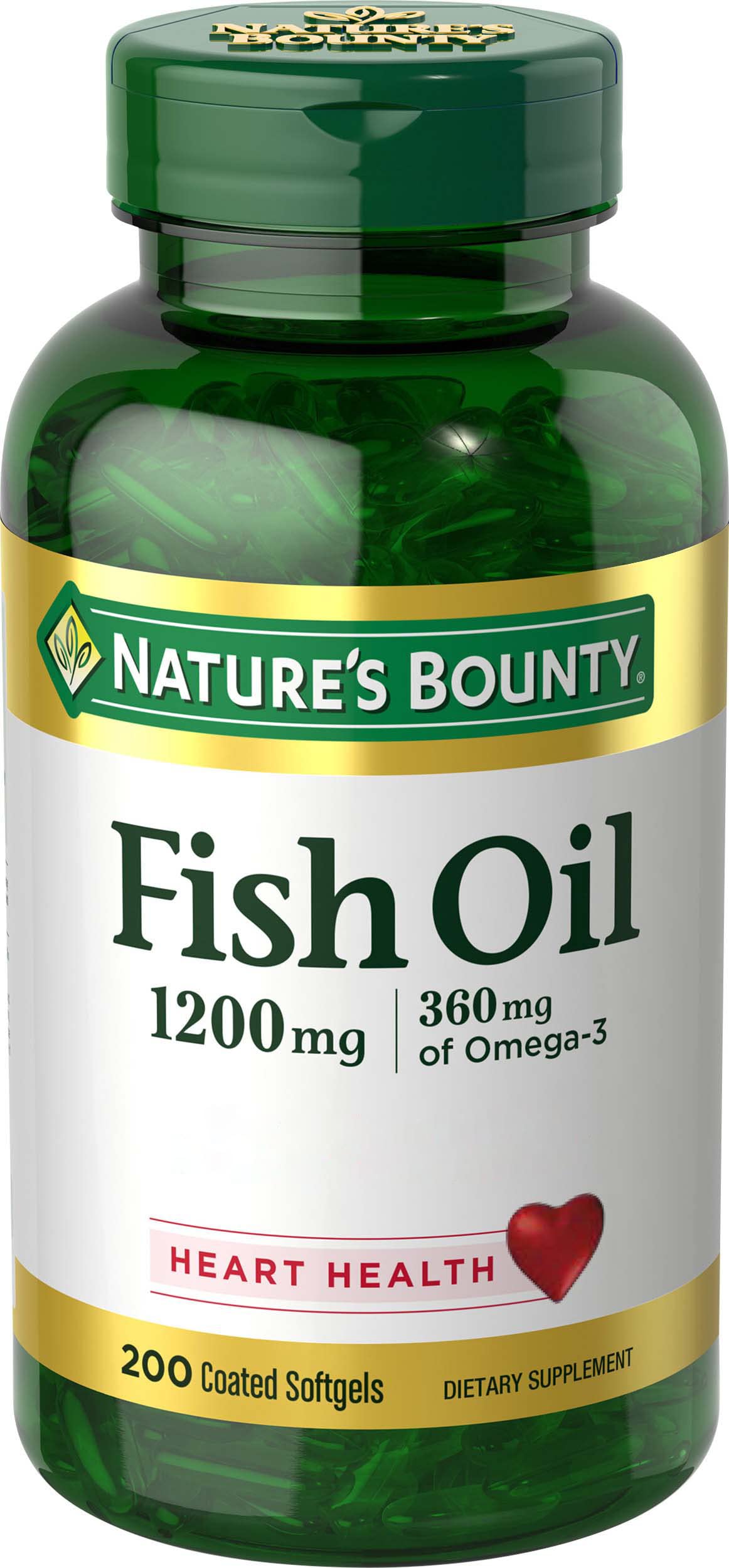 Nature's Bounty Fish Oil Coated Softgels 200 Count