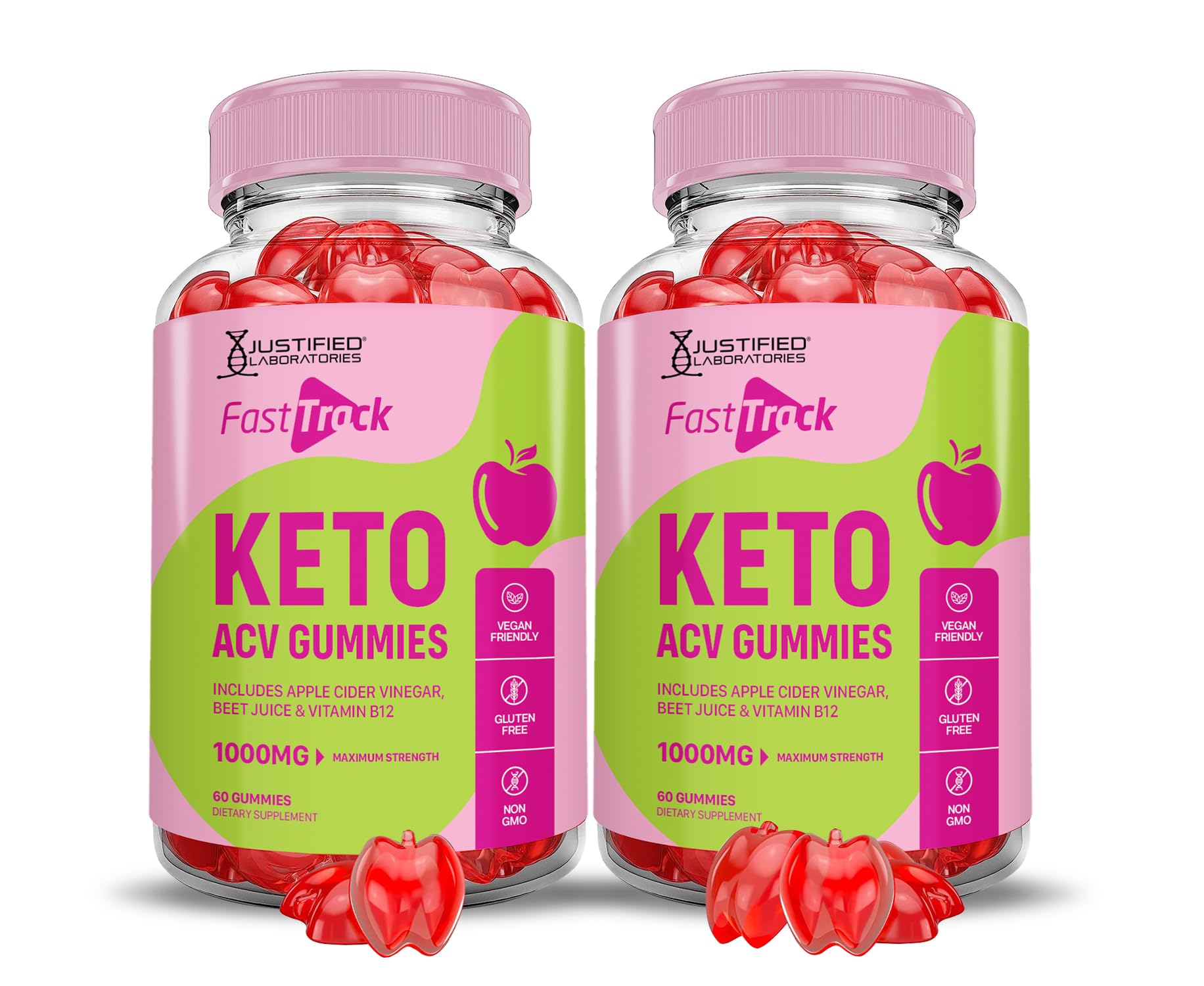 Justified Laboratories Fast Track Keto ACV Gummies, 120 Gummies