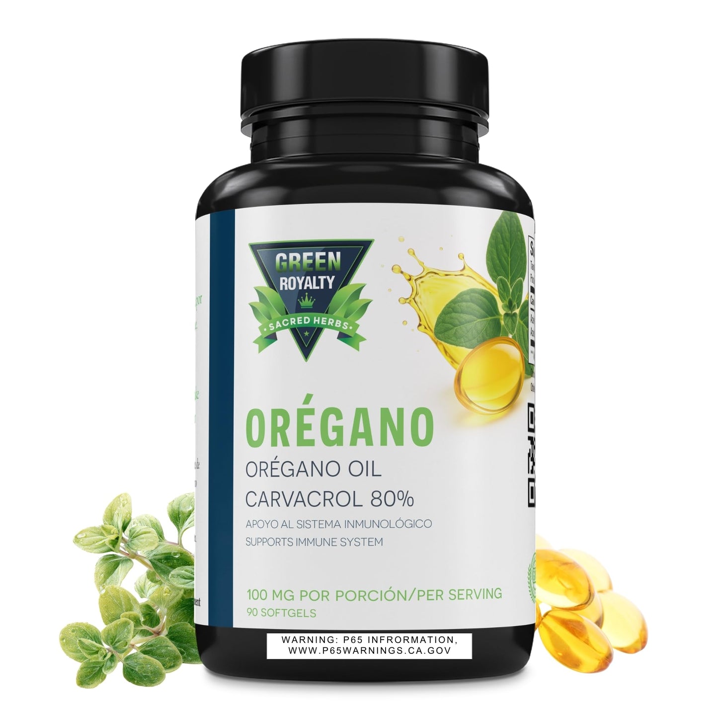 GREEN ROYALTY Oregano Oil Softgels 90