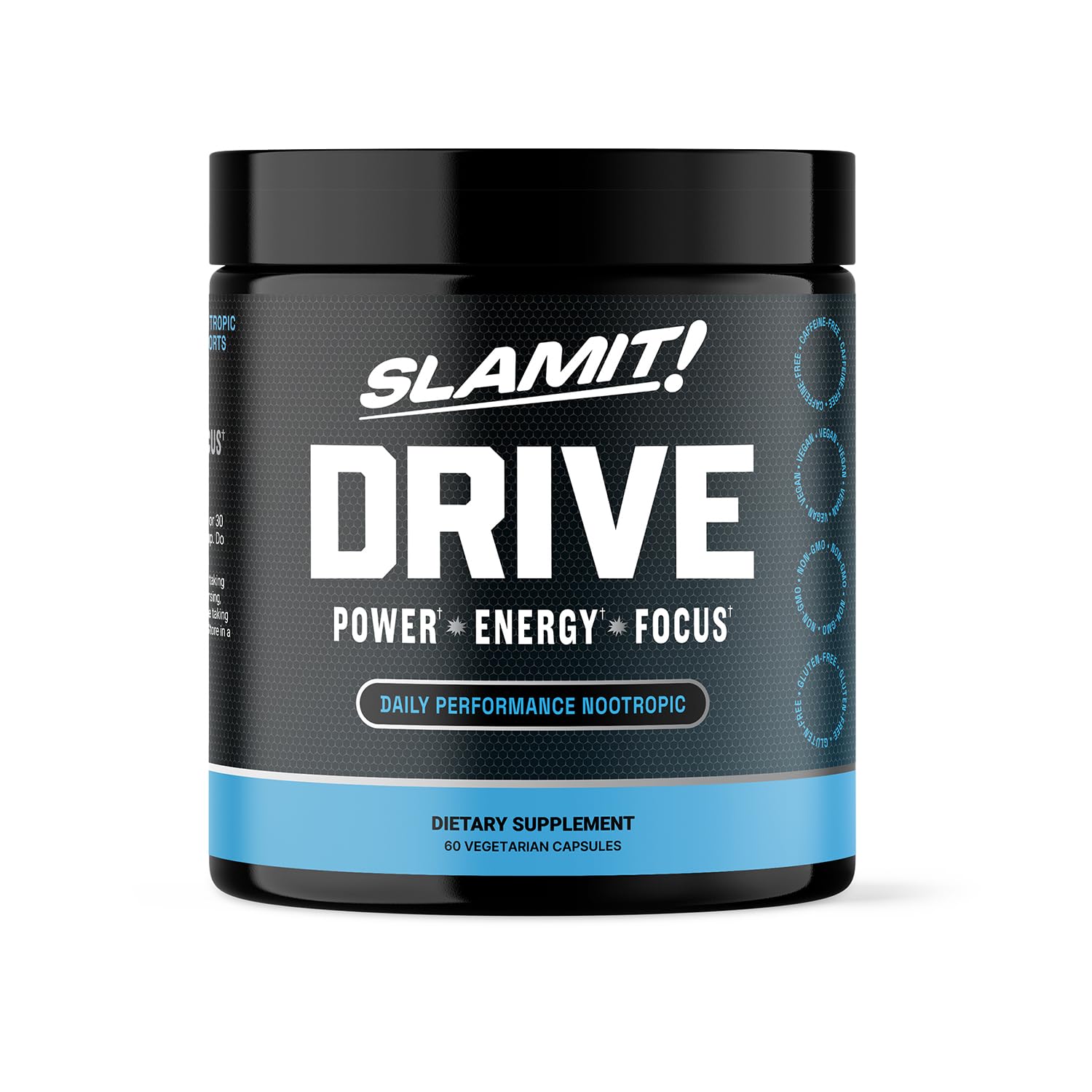 SLAMIT! Drive Nootropic Brain Supplement, Cognitive Support, 60 Capsules