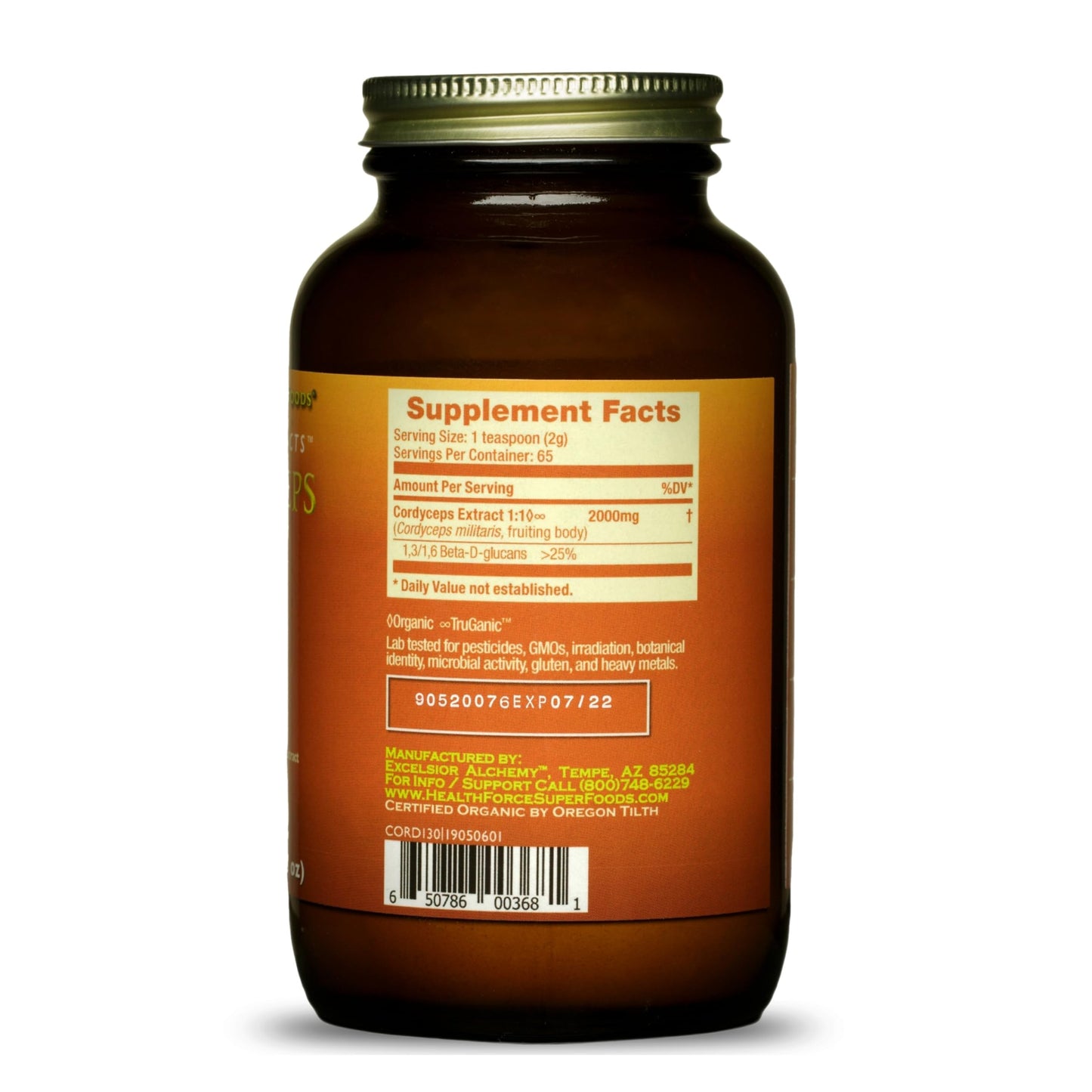 HEALTHFORCE SUPERFOODS Integrity Extracts Cordyceps Powder 130 Grams